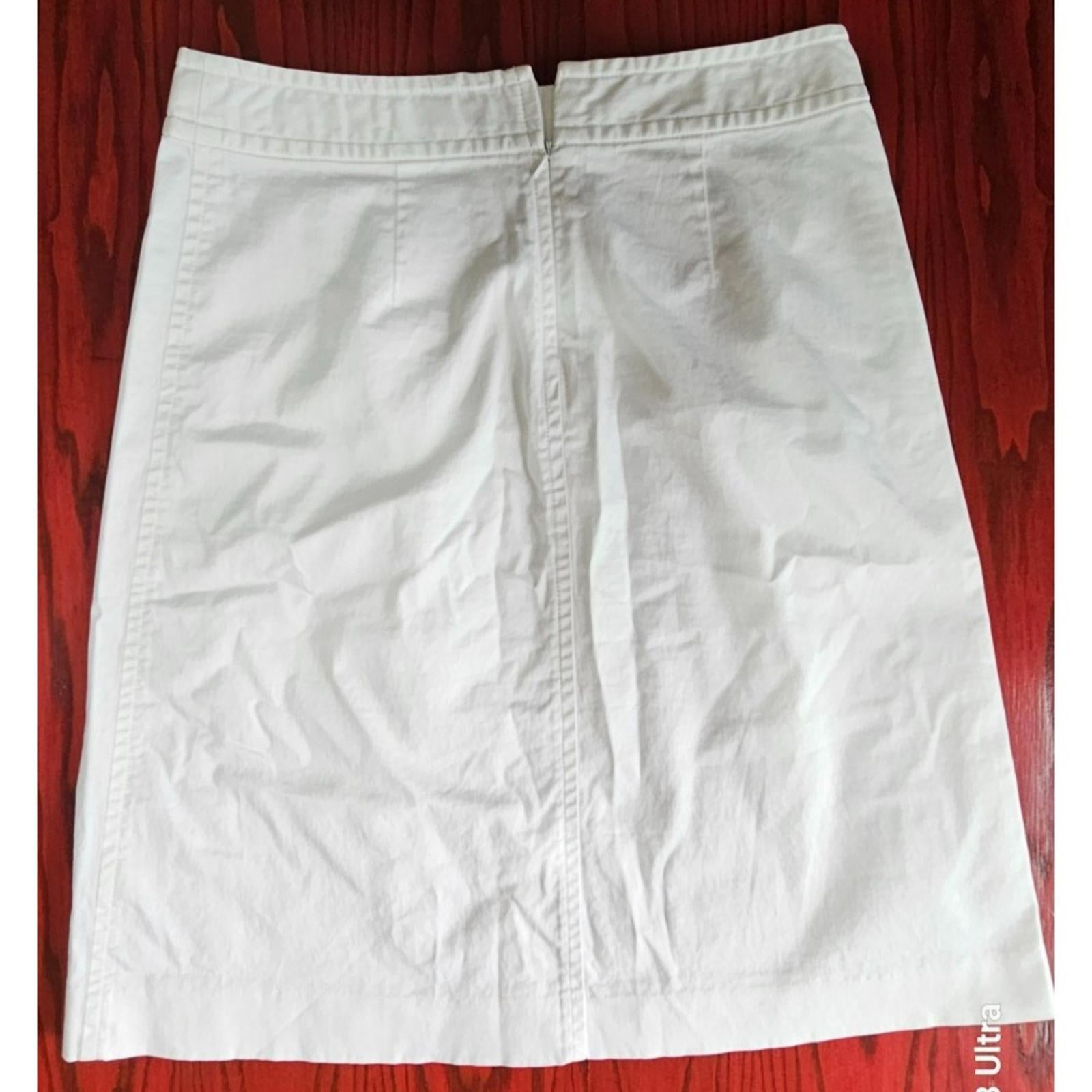 Banana Republic Ivory Stretch Pencil Skirt Size 2 Side Zip Classic