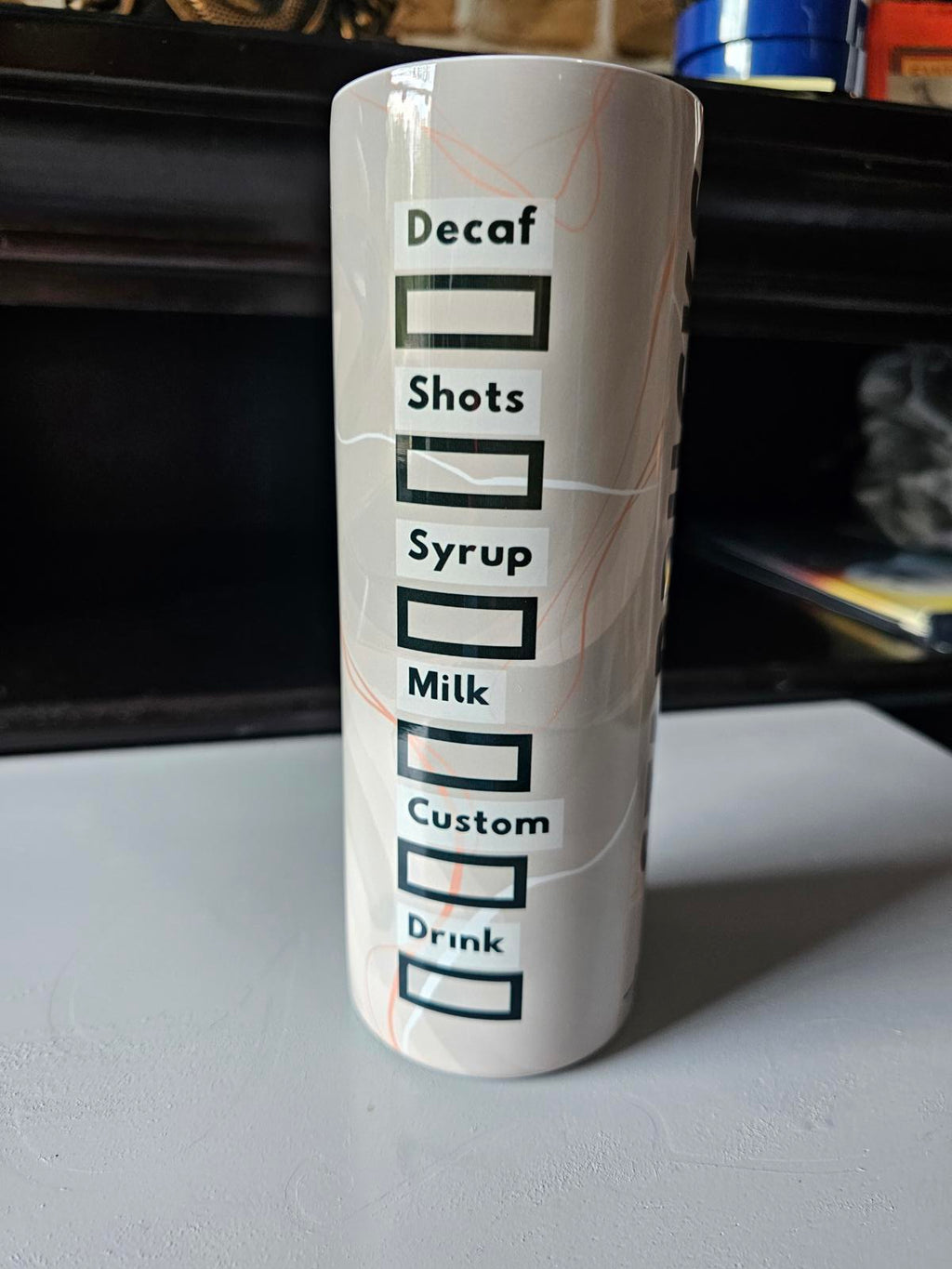 20oz Custom Starbucks Coffee Skinny Tumbler – Barista Style Drink Order