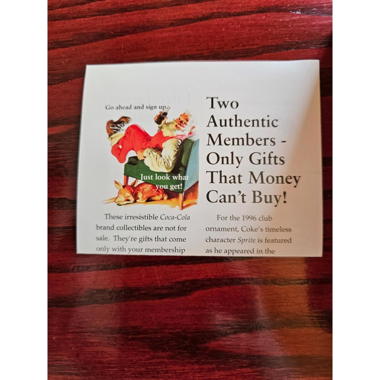 1995 Coca Cola Trim A Tree Ornament Sparkling Holidays 1956 Santa