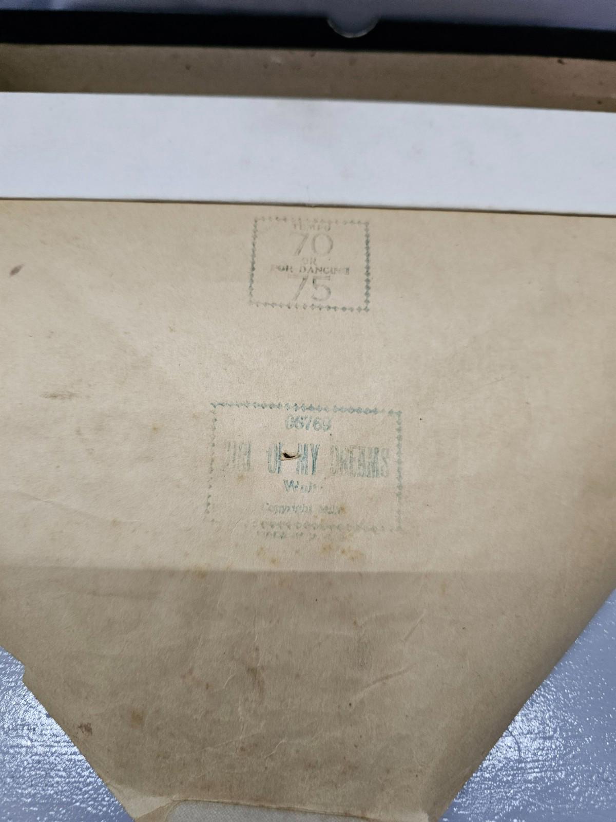 Vintage Imperial Song Record Piano Roll Girl of My Dreams Waltz by Mills