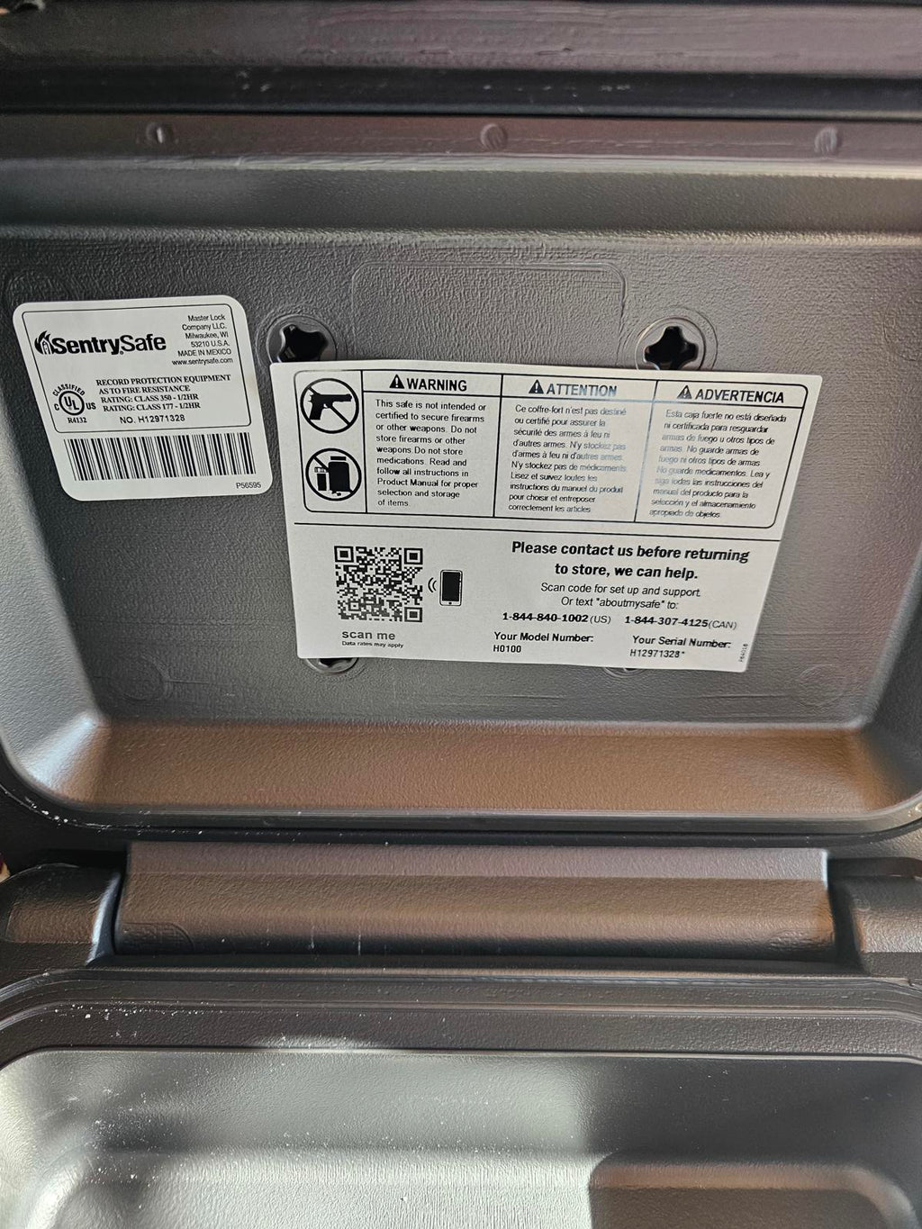 NEW SentrySafe H0100 Fireproof Waterproof Security Safe – Key Lock – Unused