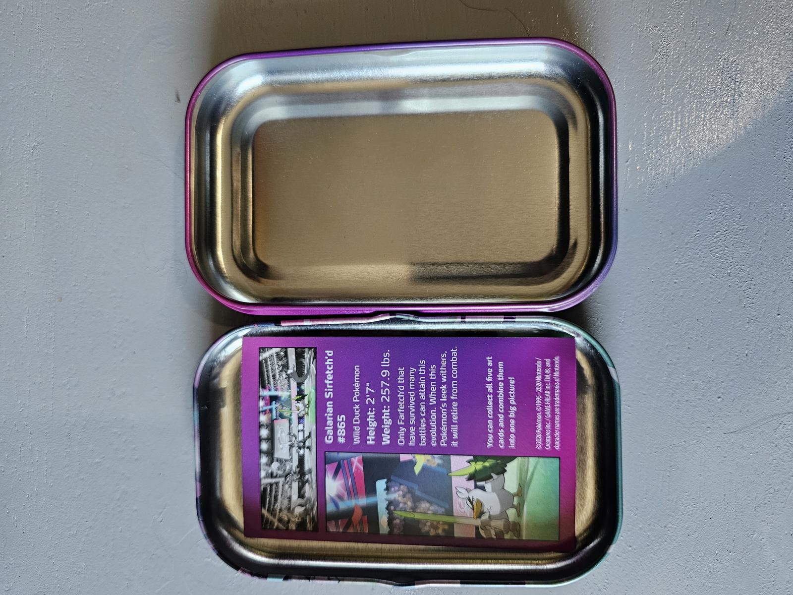 Pokémon Mini Tin Galarian Sirfetch’d Sword & Shield Series Empty Collectible