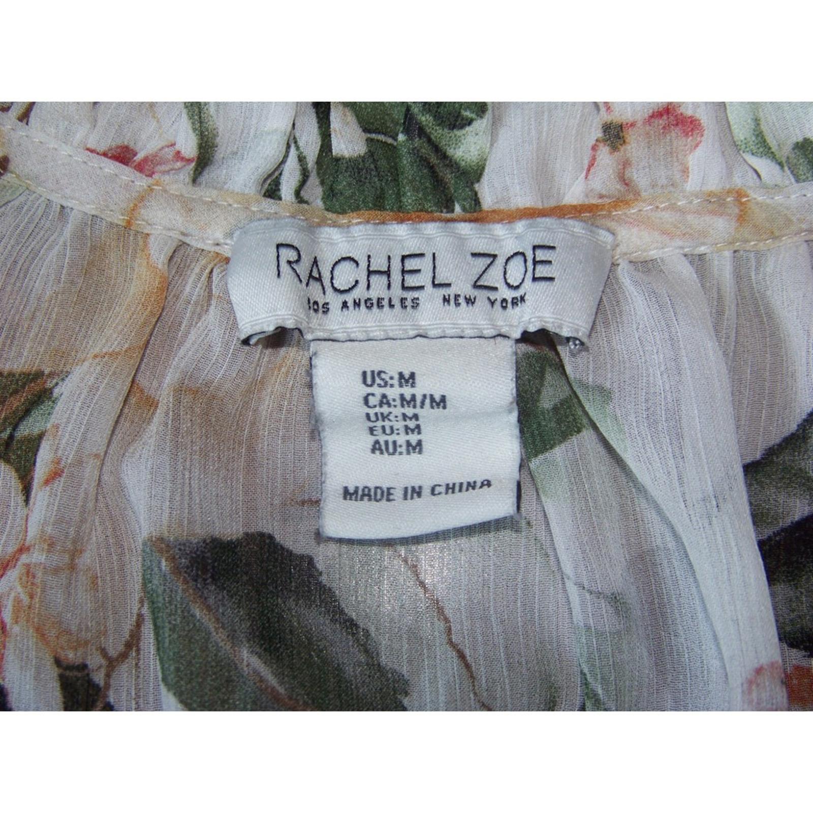 Rachel Zoe Floral Ruffle Sleeve Blouse Size M Romantic Boho Chic Top