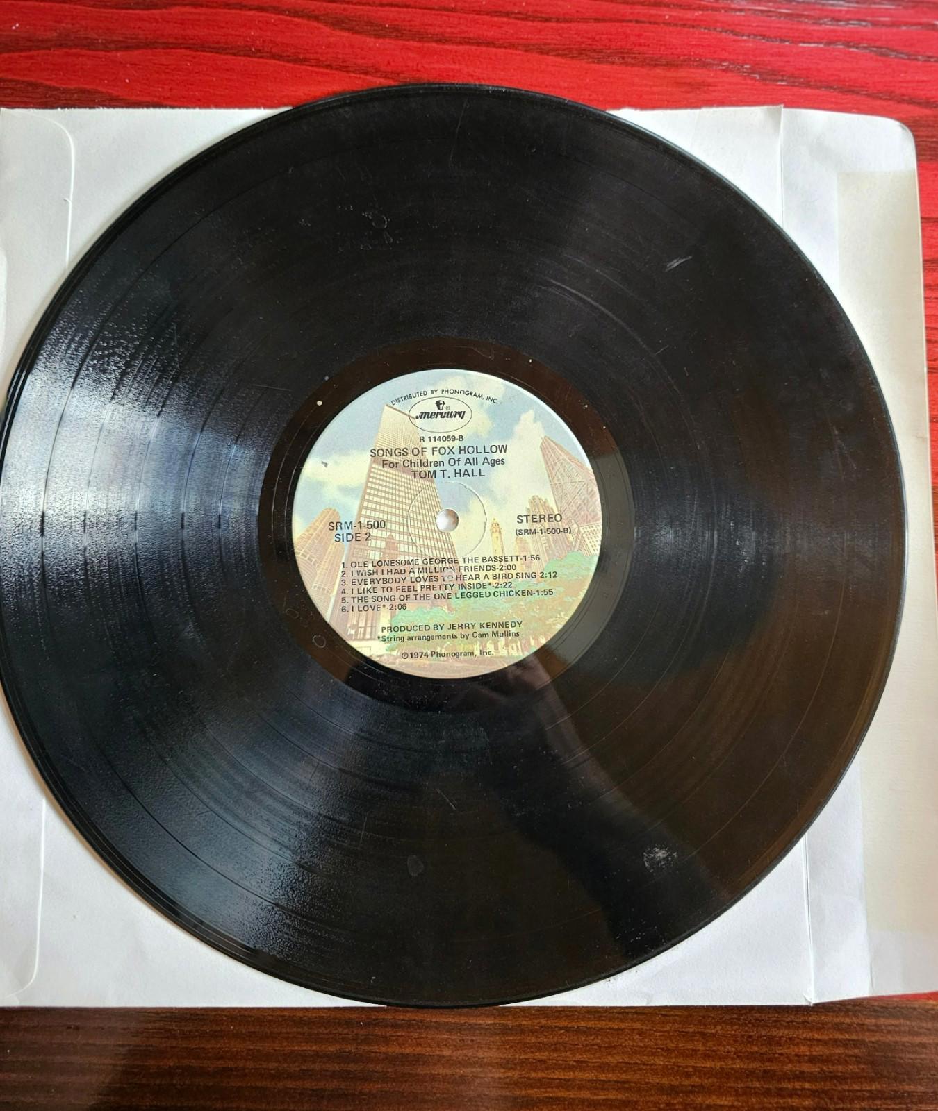 Tom T. Hall – Songs of Fox Hollow LP – 1974 Mercury SRM-1-500 Vinyl Record