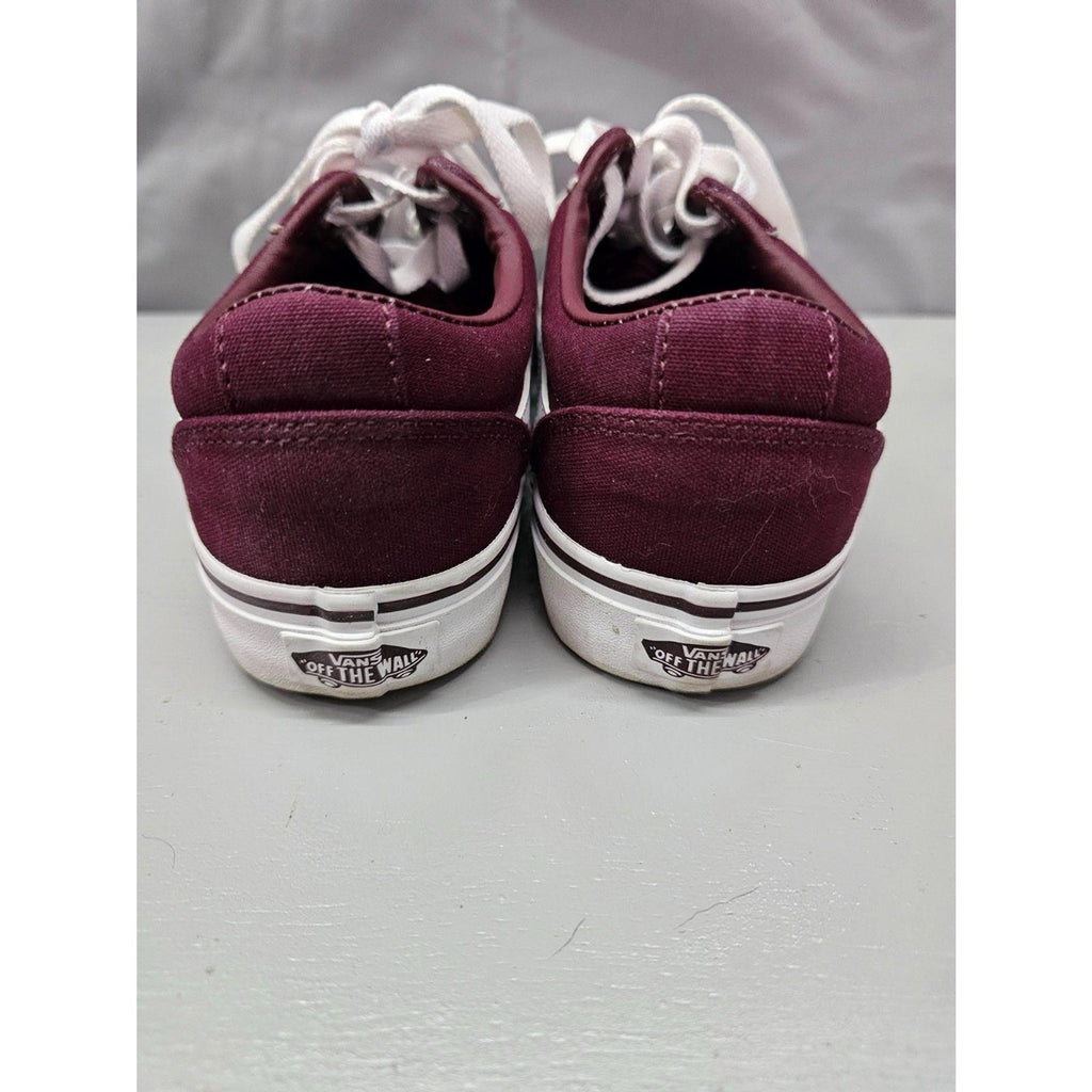 Vans Old Skool Burgundy Canvas Sneakers Women’s 6.5 White Stripe Classic Shoes