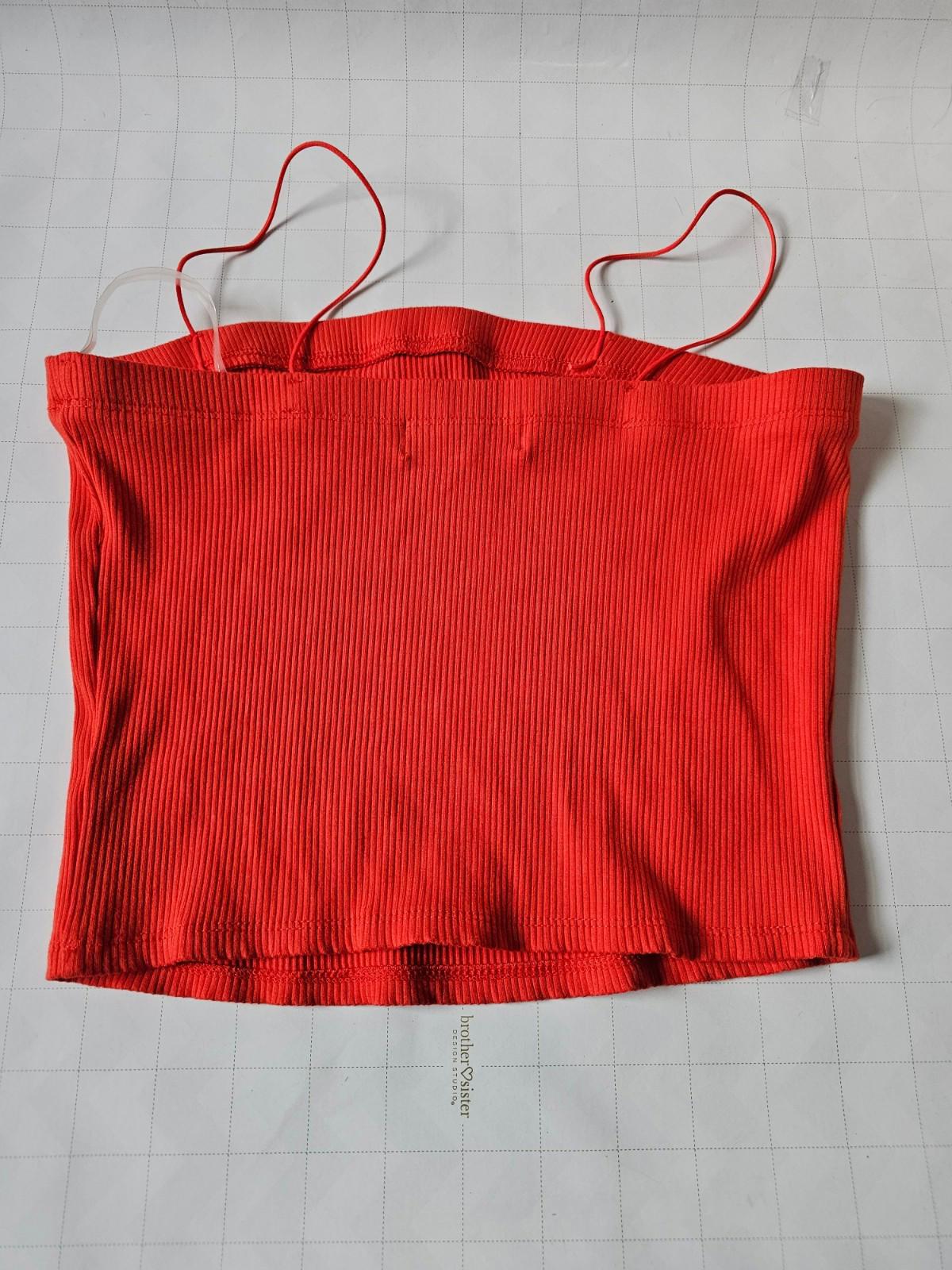 MOD On Trend Women’s Red Ribbed Cami Tank Top Size M