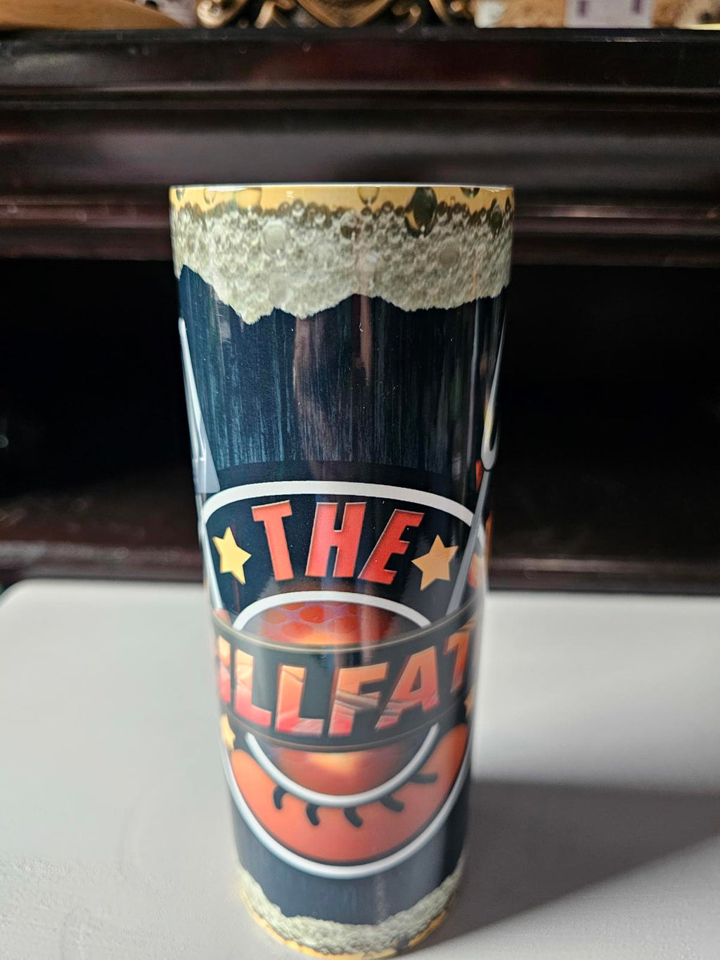 Custom 20oz Grillfather Tumbler – BBQ Pitmaster Beer Foam Design, New