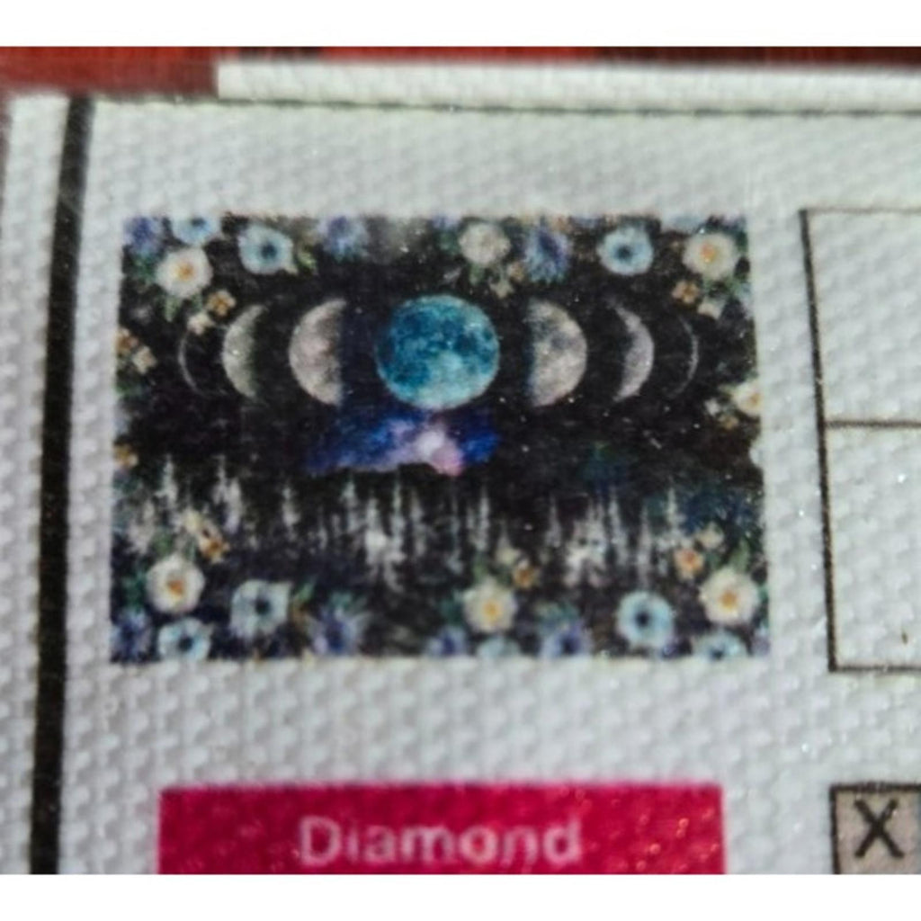 Moon Phases Cosmic Florals Diamond Painting Kit Witchy Craft Vibes