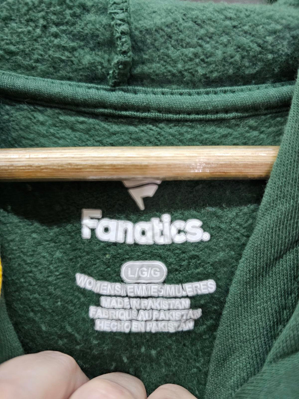 Green Bay Packers Women’s Hoodie by Fanatics Green/Yellow Cropped Sweatshirt (L)