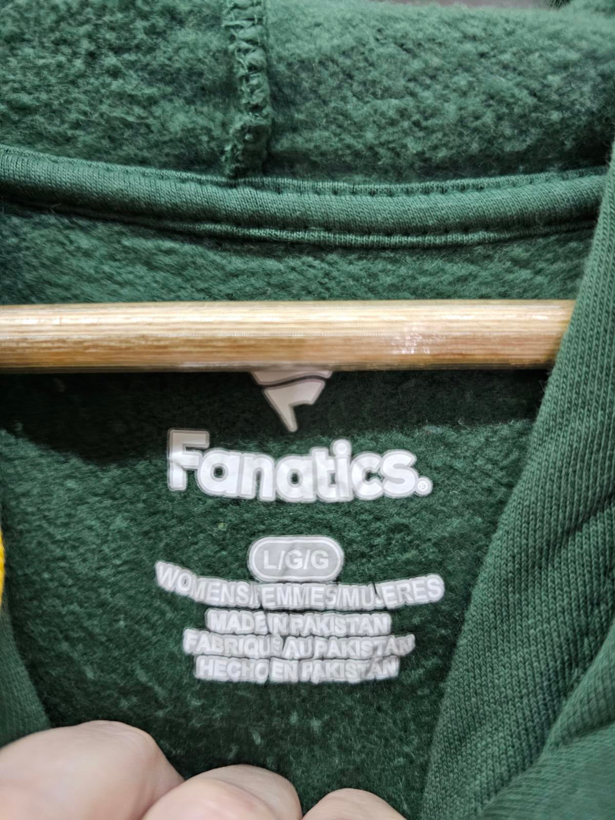 Green Bay Packers Women’s Hoodie by Fanatics Green/Yellow Cropped Sweatshirt (L)