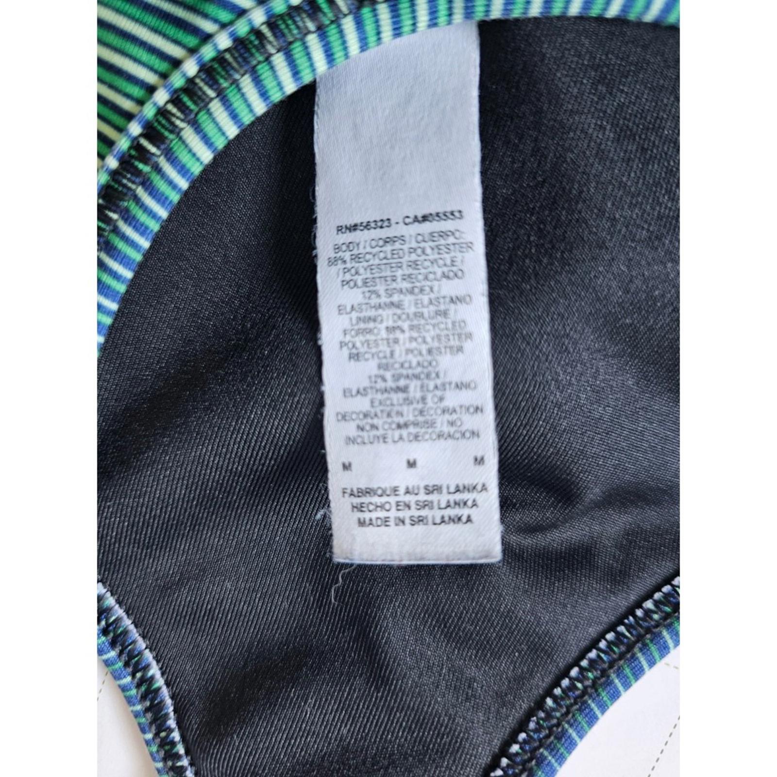 Nike Pro Classic Sports Bra Women's Medium Blue Green Stripe Dri-FIT 864989-324