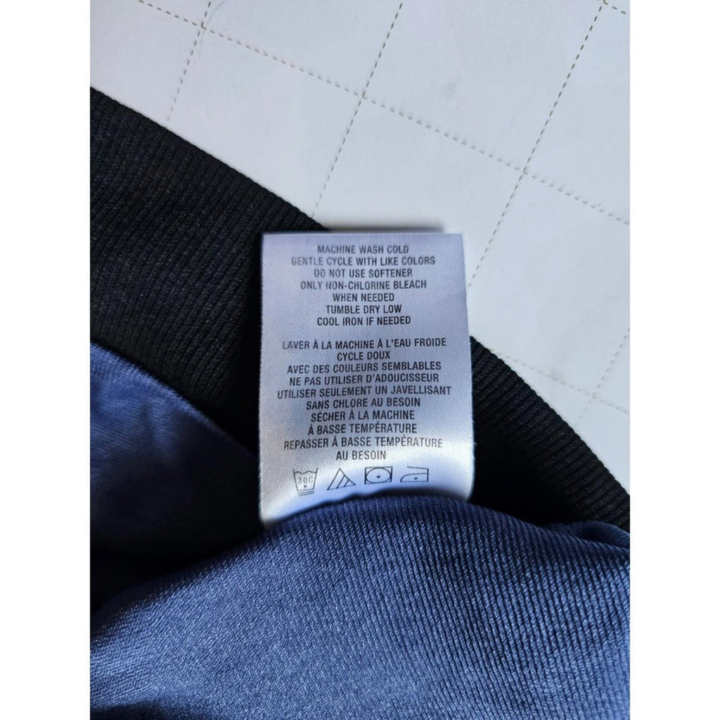 Spalding Womens Sports Bra XL Blue Black Striped Racerback Activewear