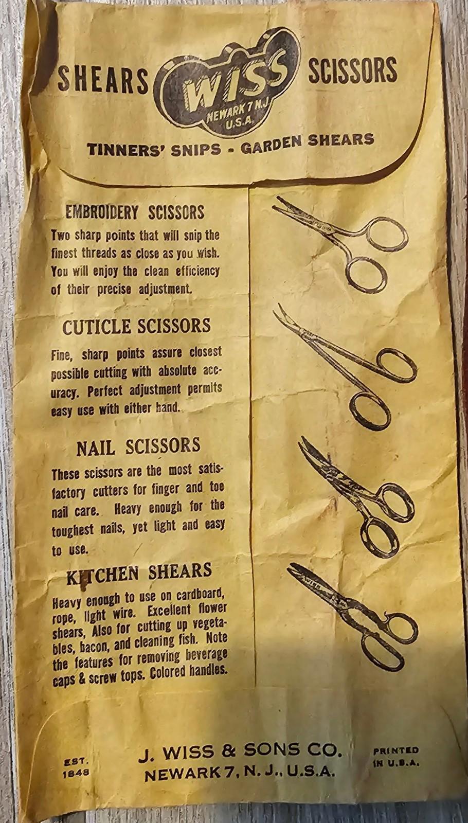 Vintage Wiss Model C Pinking Shears with Original Leather Case & Paperwork