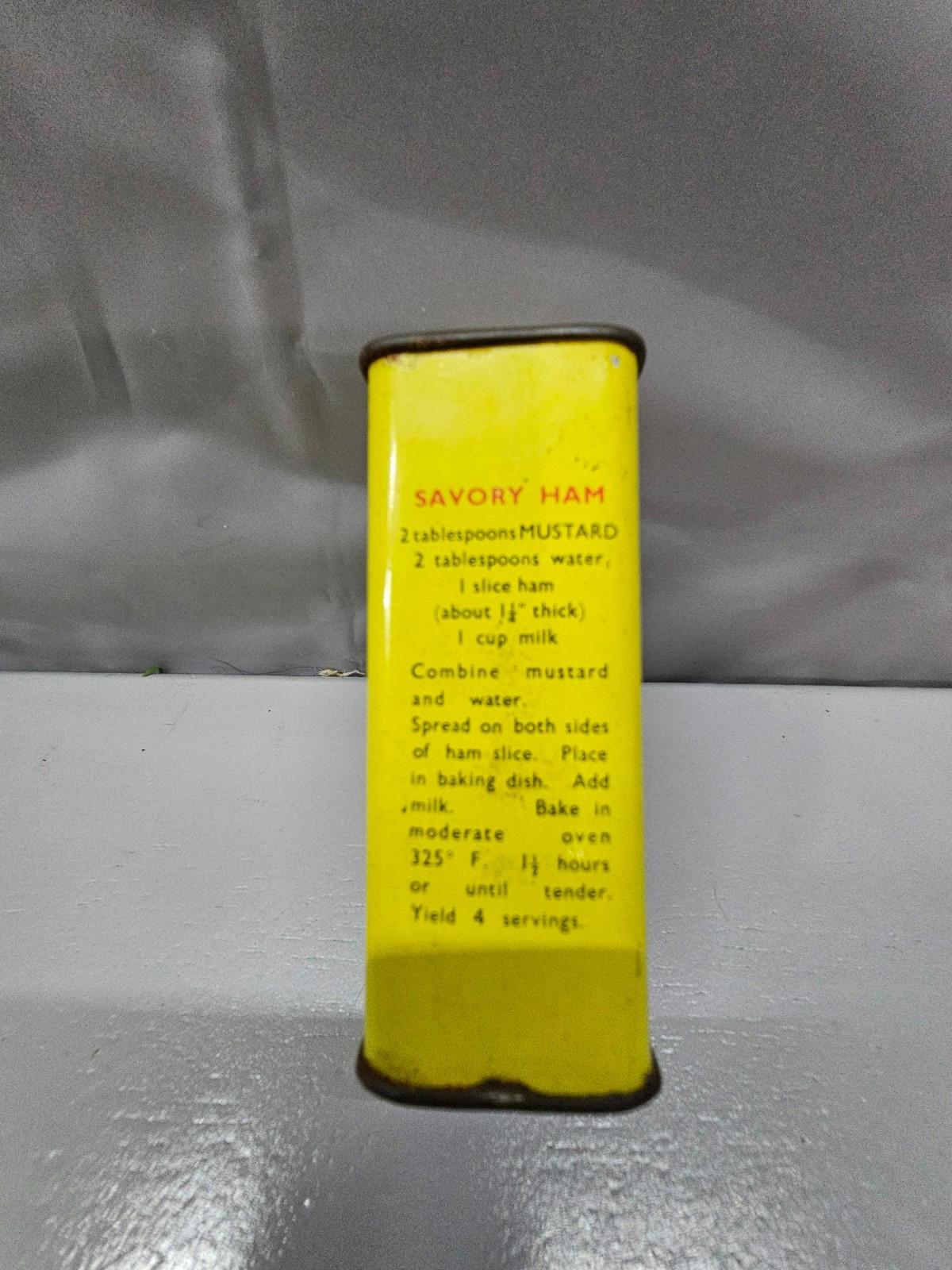 Colman's mustard tin 2 oz empty Bull Head logo Made in Britain Farmhouse Decor