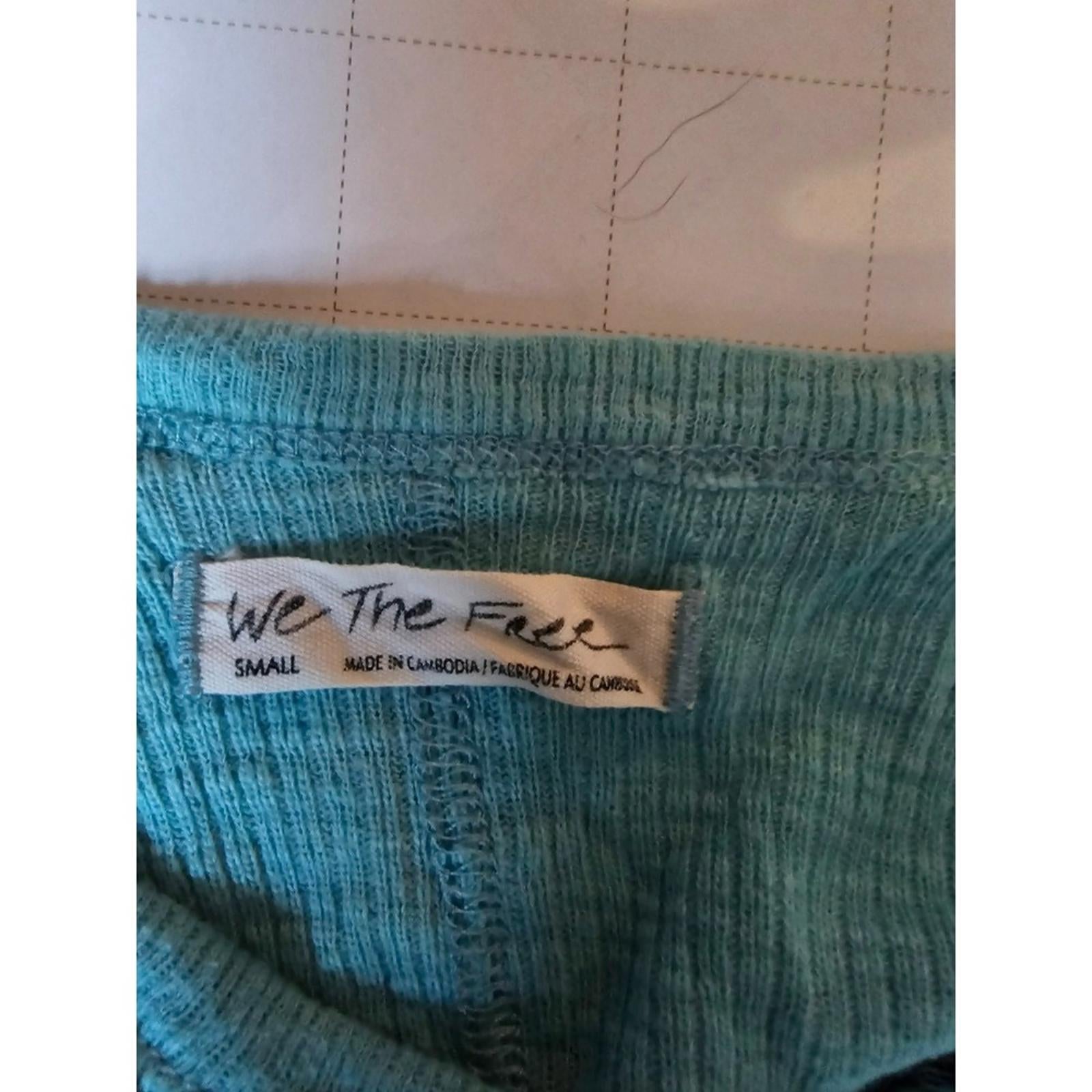 We The Free Free People Turquoise Tank Top Small Button Front