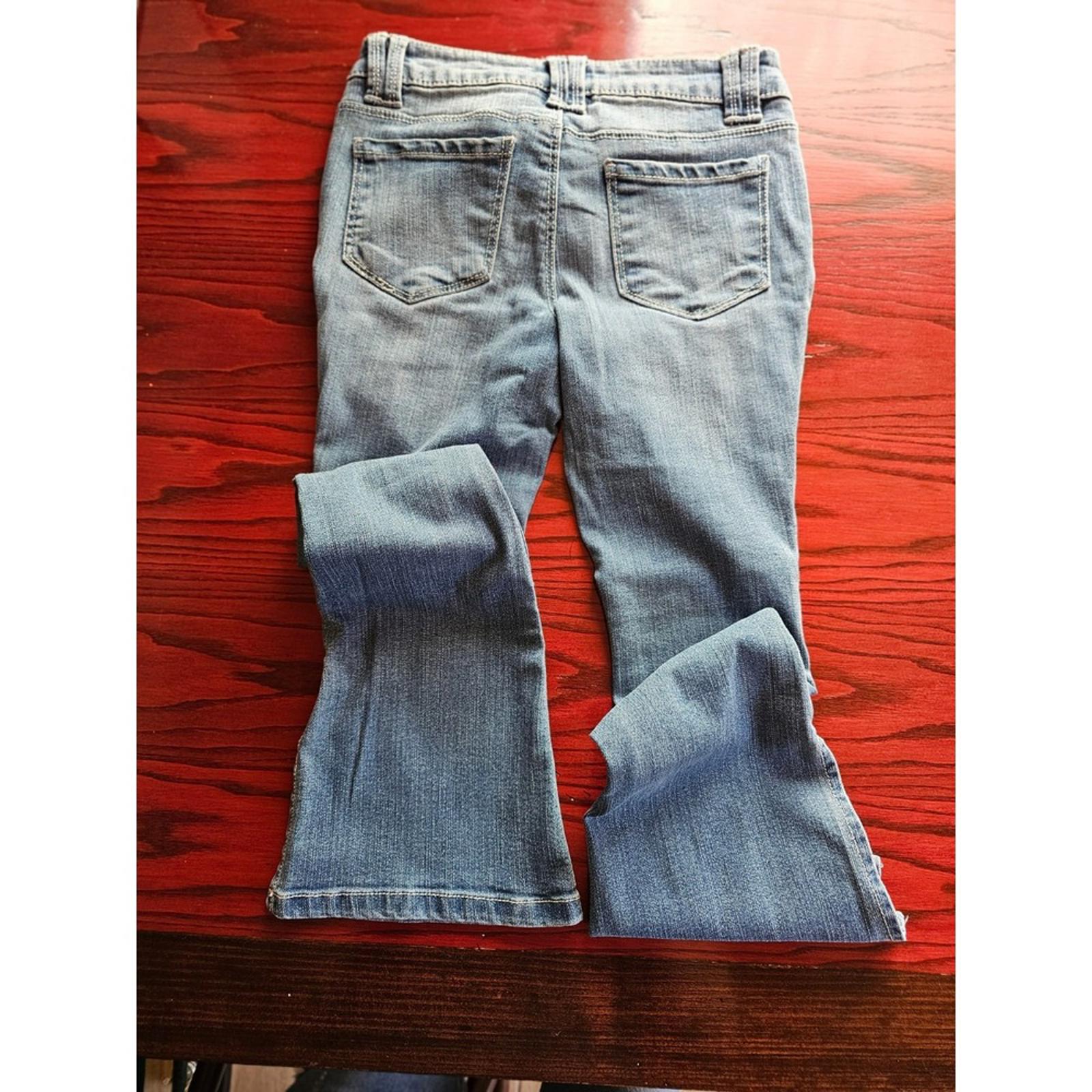 Squeeze Girls Bootcut Jeans Size 7 Light Wash Stretch Distressed NWT