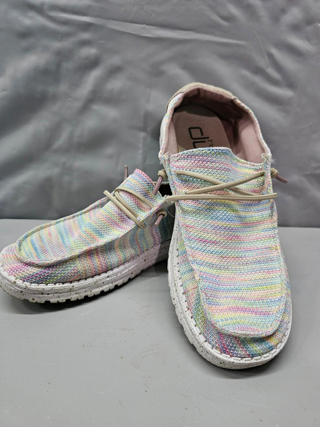 Hey Dude Wendy Sox Women’s Shoes Aurora White Pastel Knit Size 8