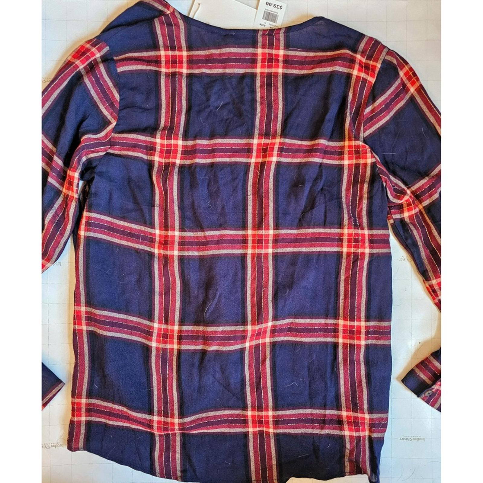LUSH Women's Plaid Button Down Twist Front Shirt S NWT