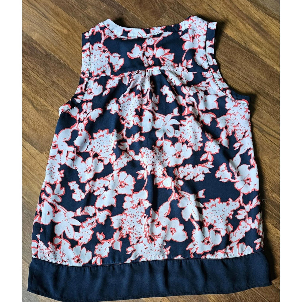 Tommy Hilfiger Navy Red White Floral Sleeveless Top M