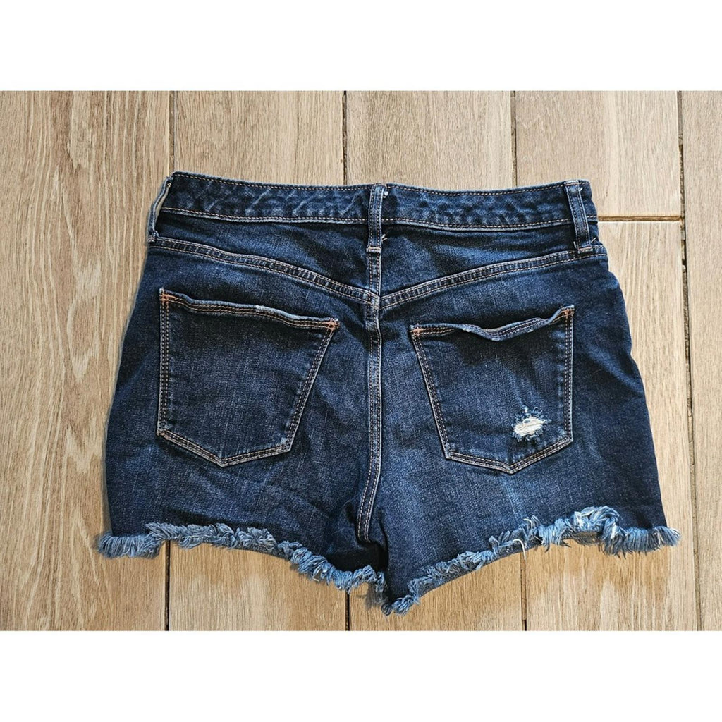 Universal Thread High Rise Denim Shorts 4 27R Distressed Cutoff Dark Wash