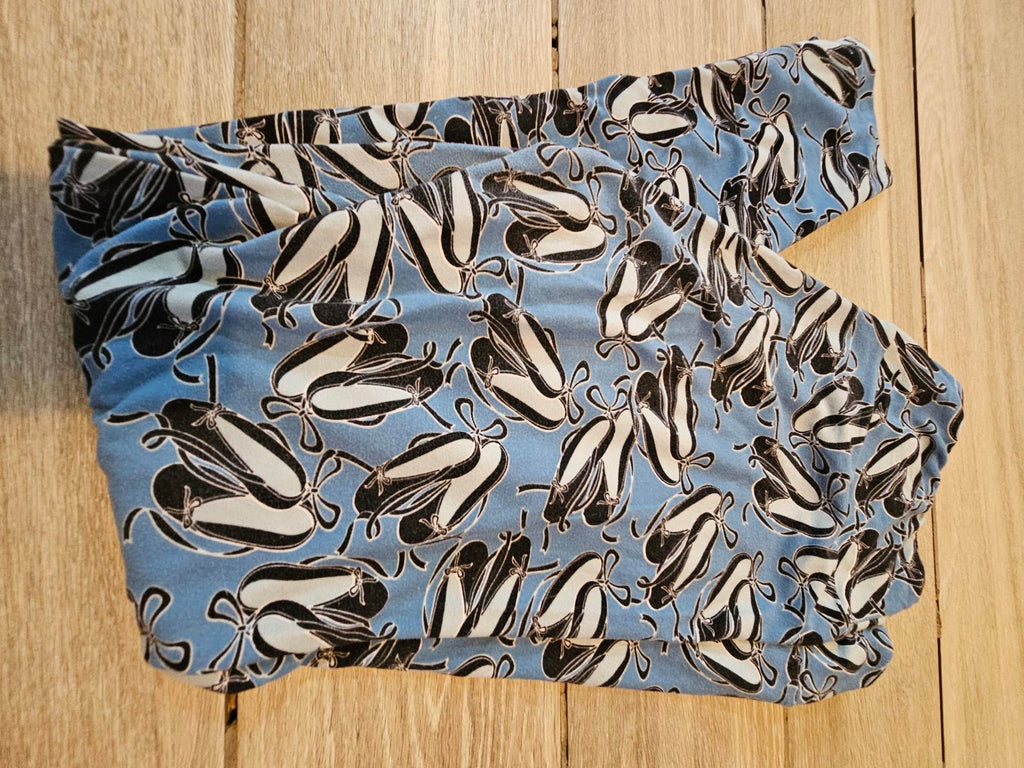 Lularoe TC Leggings Blue Black Ballet Flats Shoes Tall & Curvy Buttery Soft