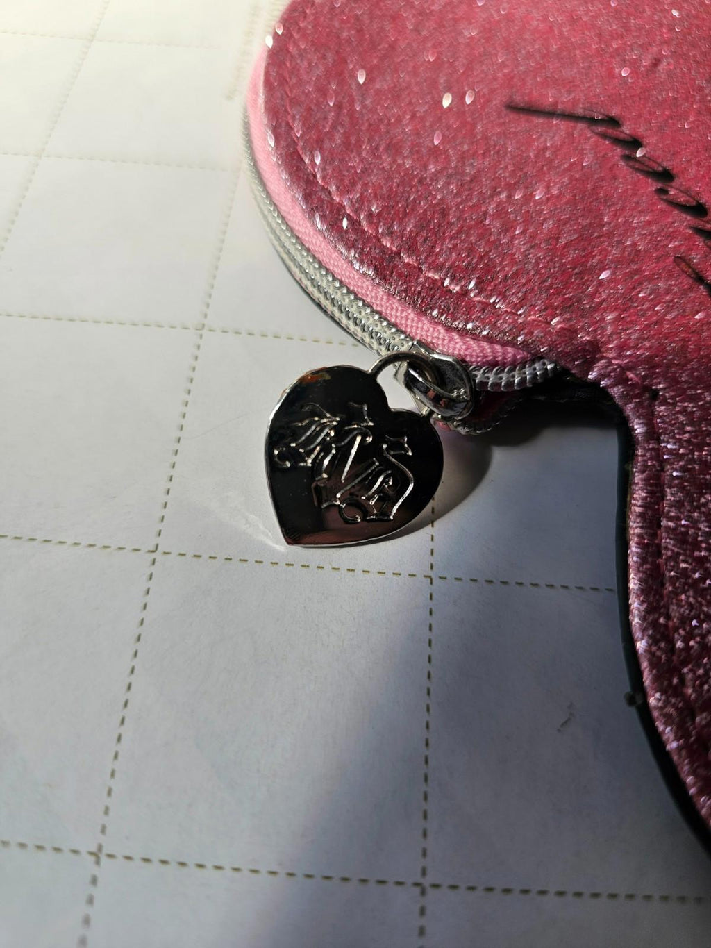 Too Faced Heart-Shaped Cosmetic Bag - Pink Sparkle & Cat Charm