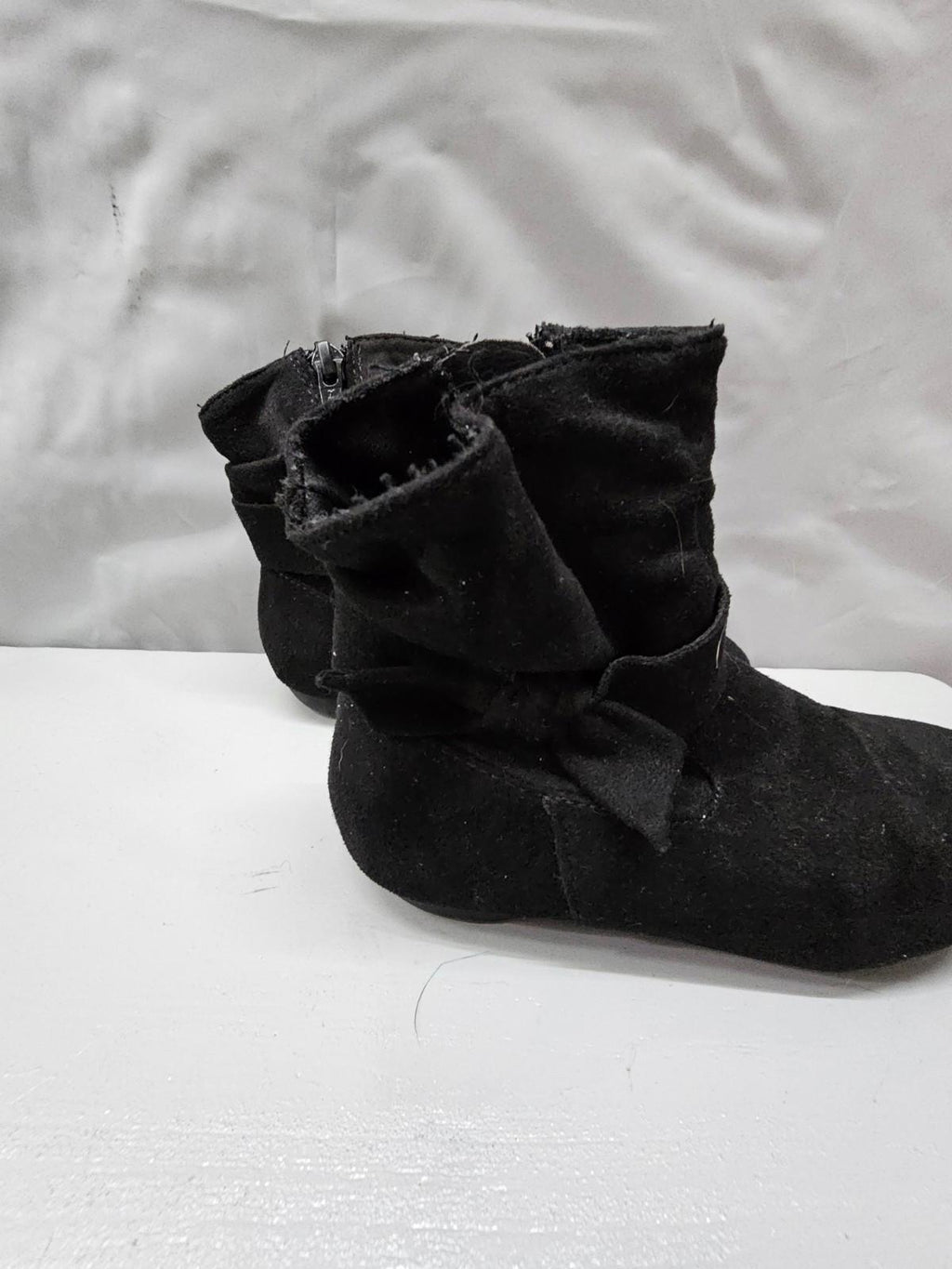 Wonder Nation Kids Black Suede Zip Up Boots Size 11