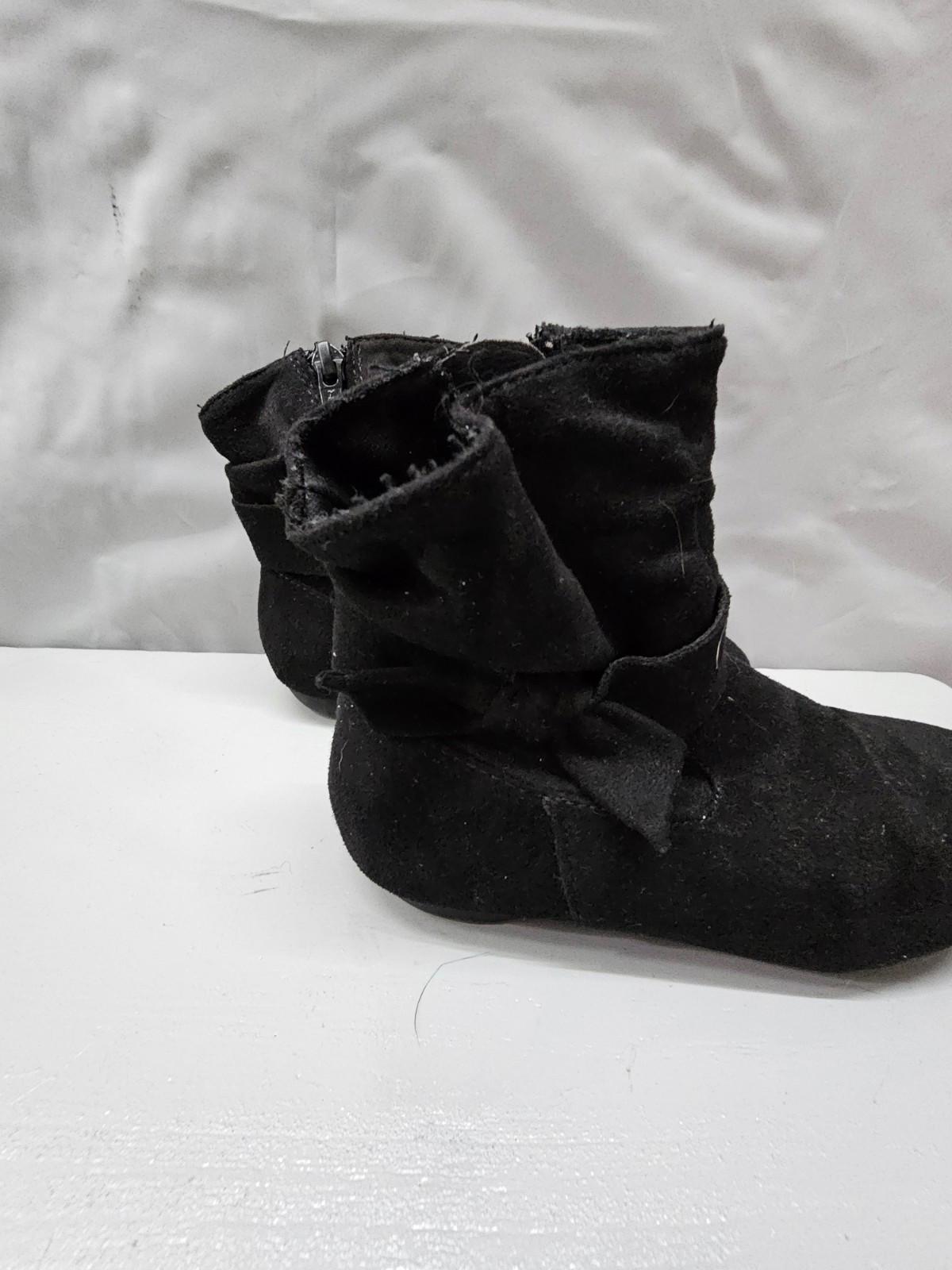 Wonder Nation Kids Black Suede Zip Up Boots Size 11