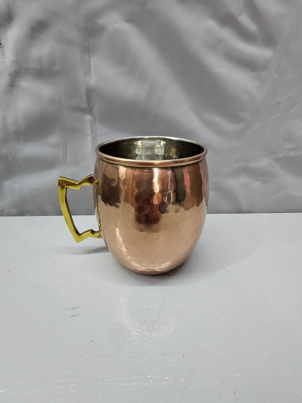 Hammered Copper Moscow Mule Mug Brass Handle 16 oz Classic Barware