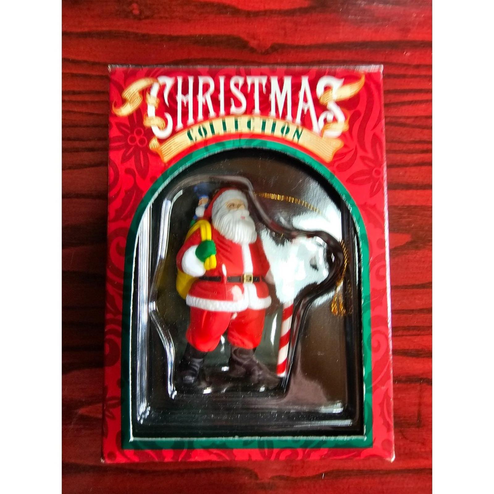 Vintage Santa Claus Ornament Christmas Collection Candy Cane Toy Sack