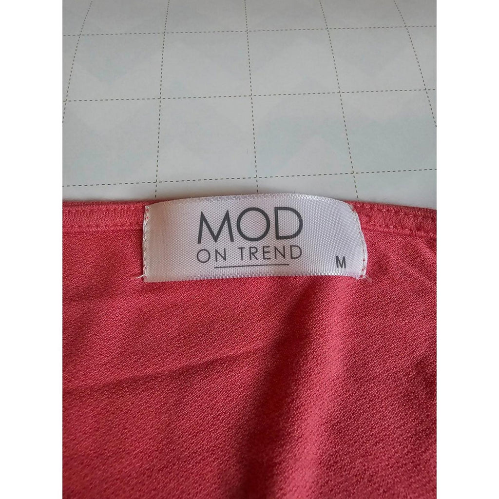 Mod On Trend Pink Wrap Front Dolman Top Women's M High Low Hem