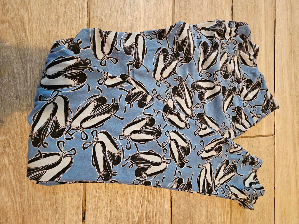 Lularoe TC Leggings Blue Black Ballet Flats Shoes Tall & Curvy Buttery Soft