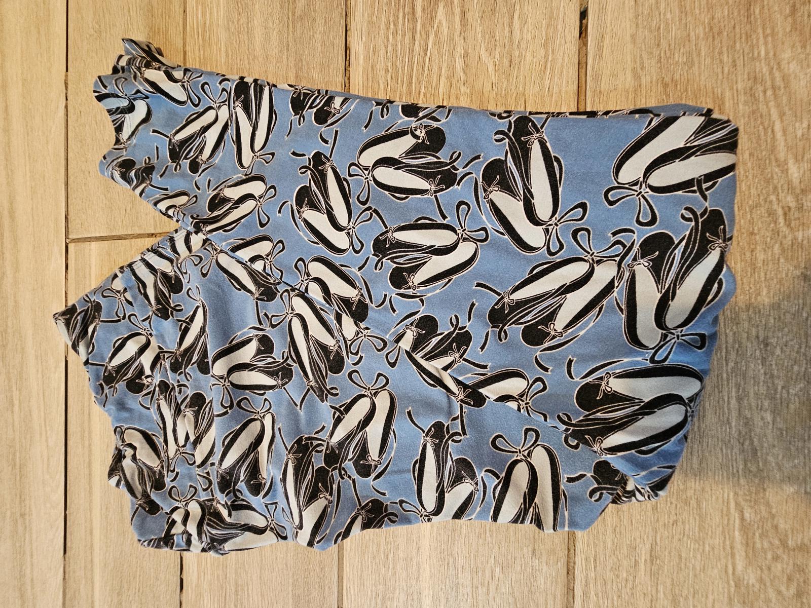 Lularoe TC Leggings Blue Black Ballet Flats Shoes Tall & Curvy Buttery Soft