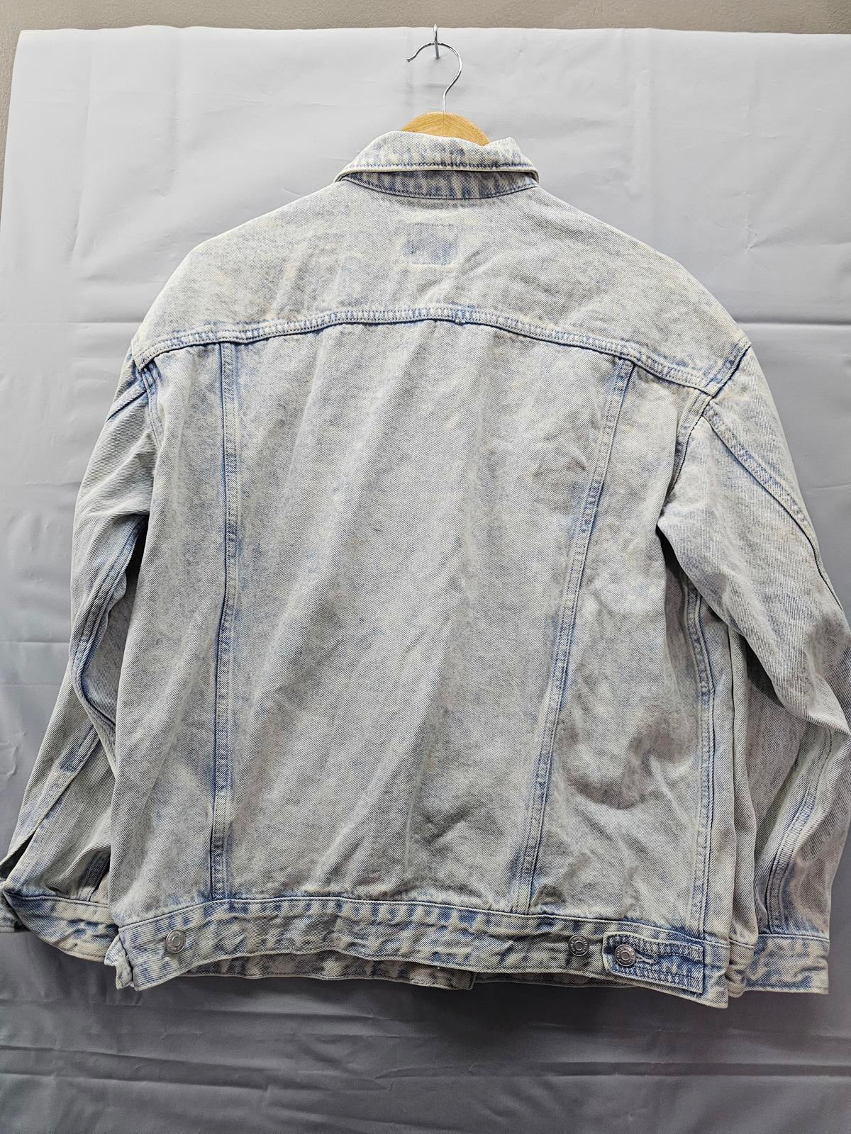 Wild Fable Acid Wash Denim Jacket Oversized Fit Light Wash Women's Medium
