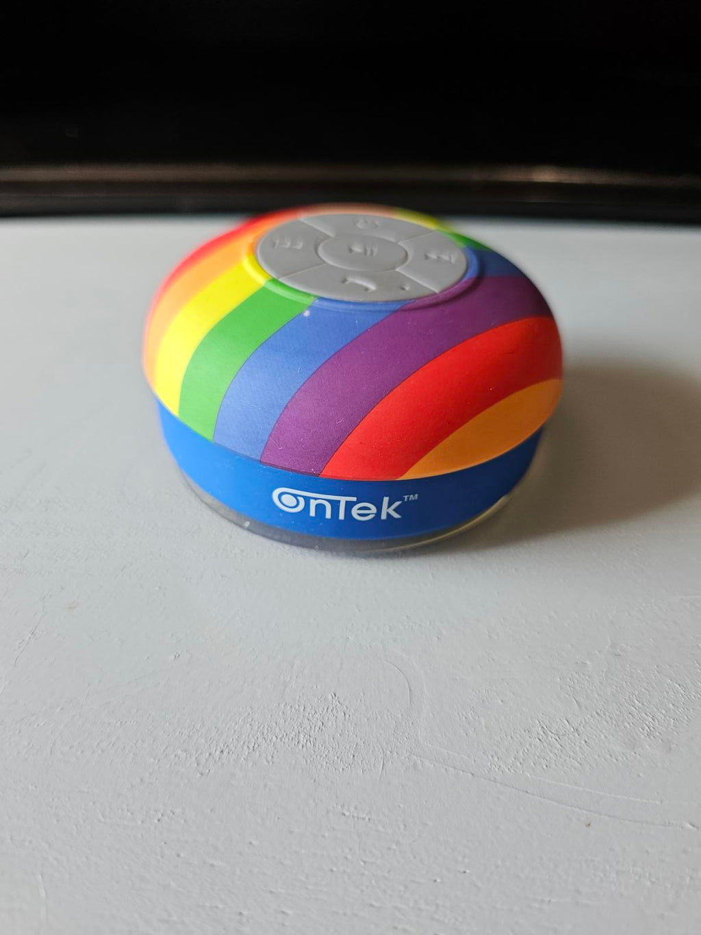 OnTek Waterproof Bluetooth Shower Speaker Rainbow Suction Mount Untested