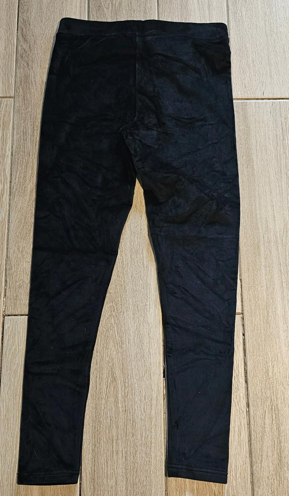 Dolcevida Black Velour Leggings Medium Soft Stretch Pull On Luxe Lounge