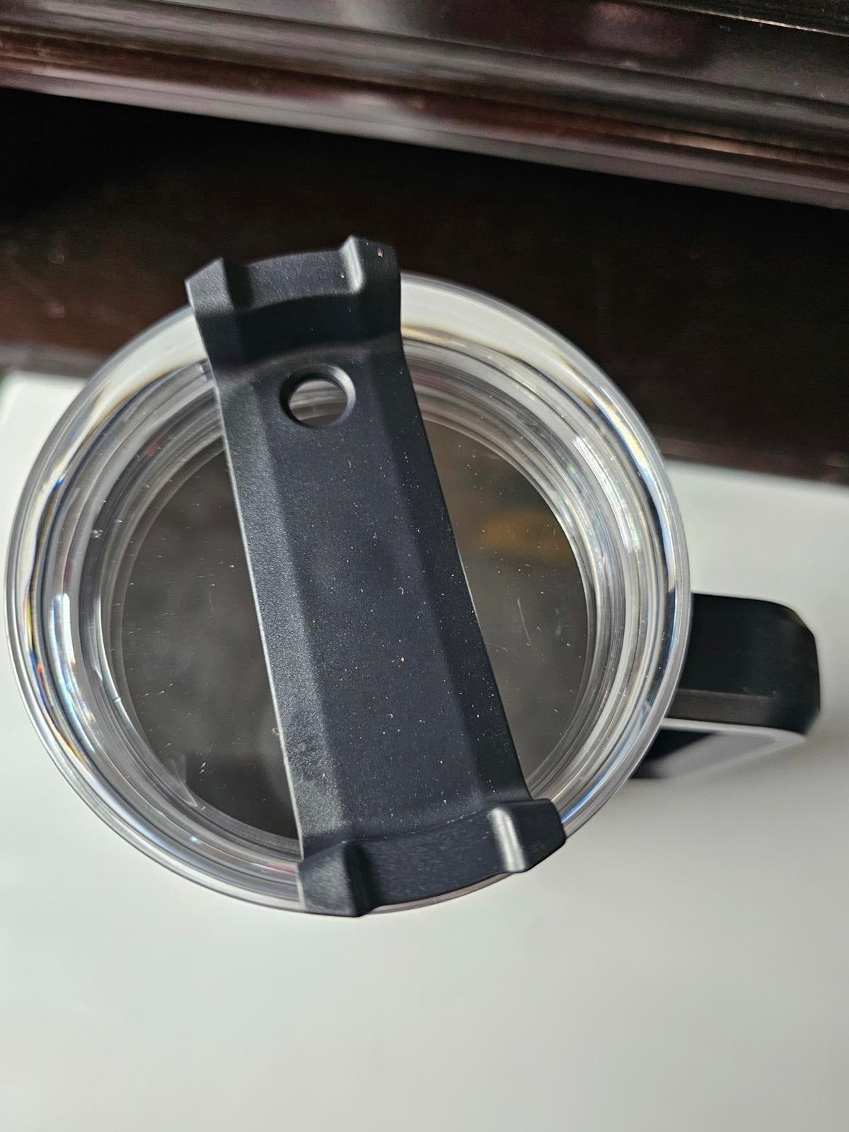 40oz Black Handle White Insulated Travel Mug with Lid – Sublimation Blank