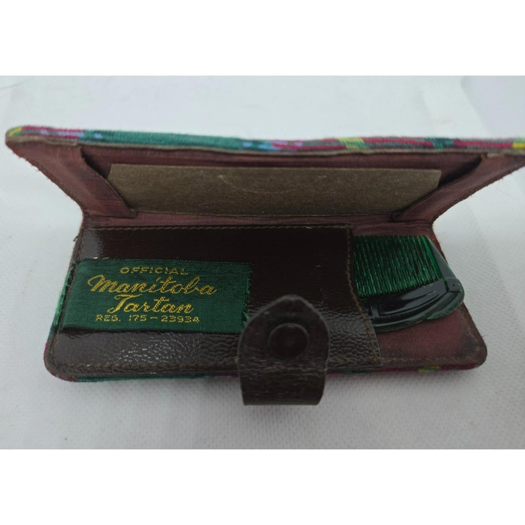 Vintage Manitoba Tartan Cosmetic Case - Green Plaid Chic