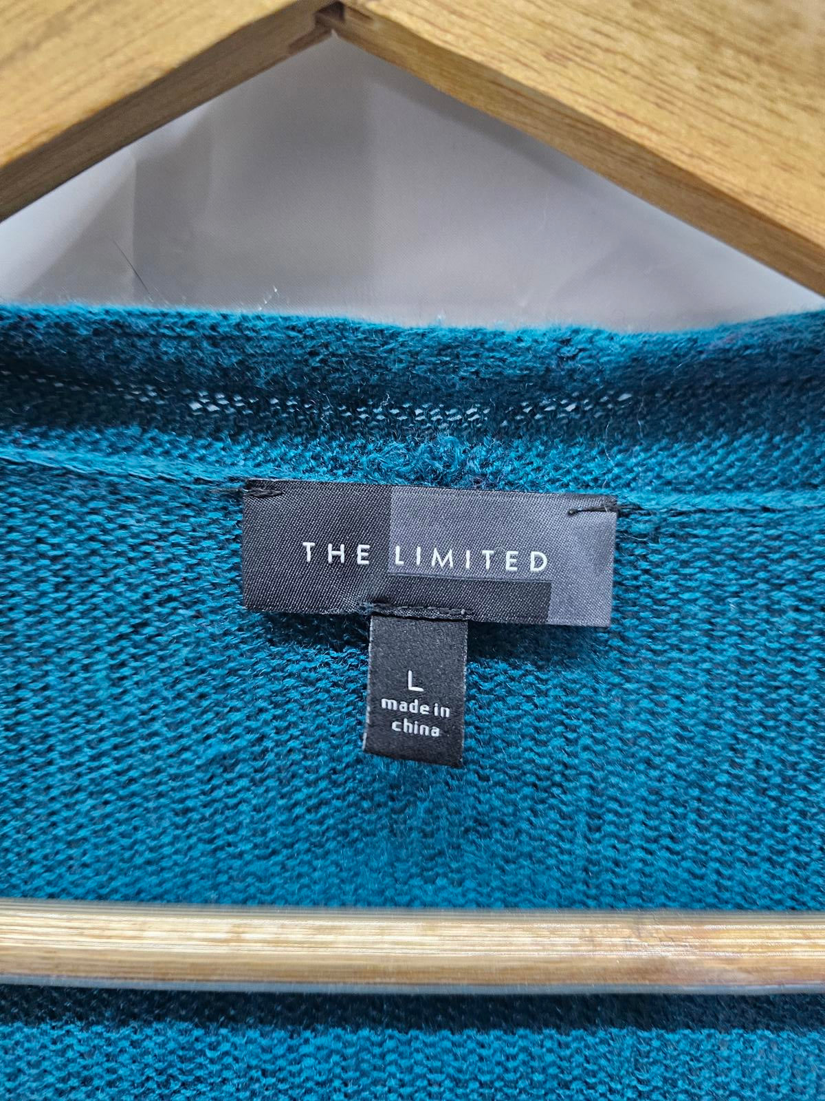 The Limited Open Teal Knit Cardigan Lightweight Draped Sweater Women’s Large