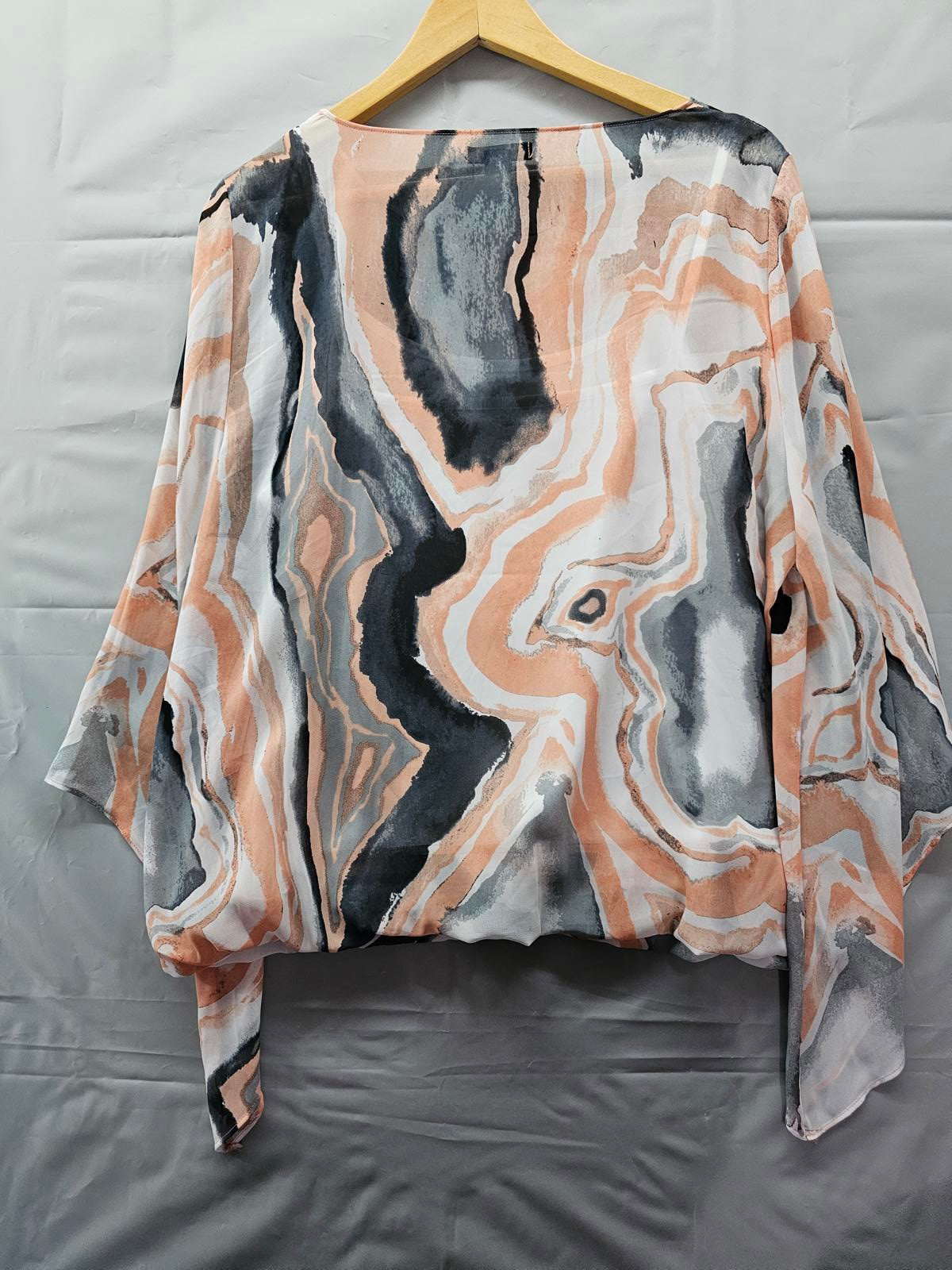 Alfani Marble Print Sheer Blouse with Camisole Top Women’s XL