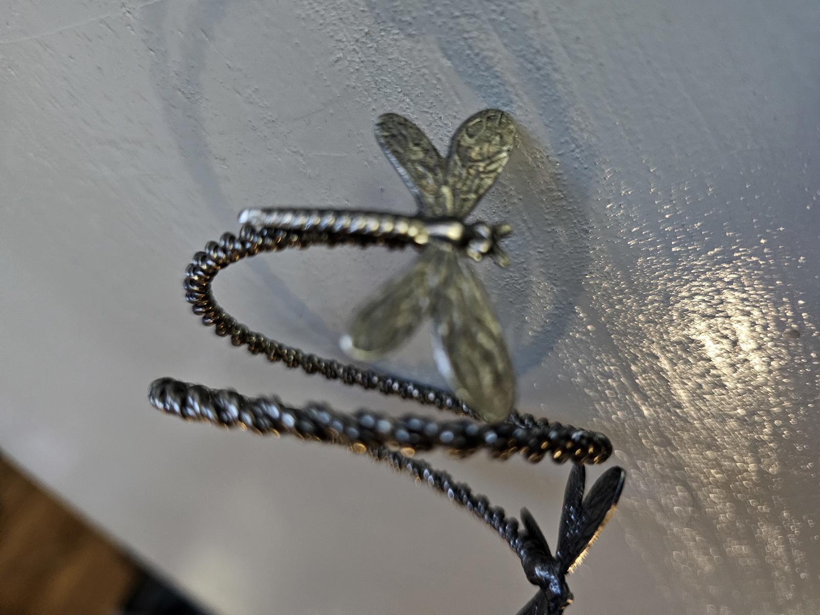 Vintage Inspired Dragonfly Wrap Bracelet Silver Tone Adjustable Boho Jewelry