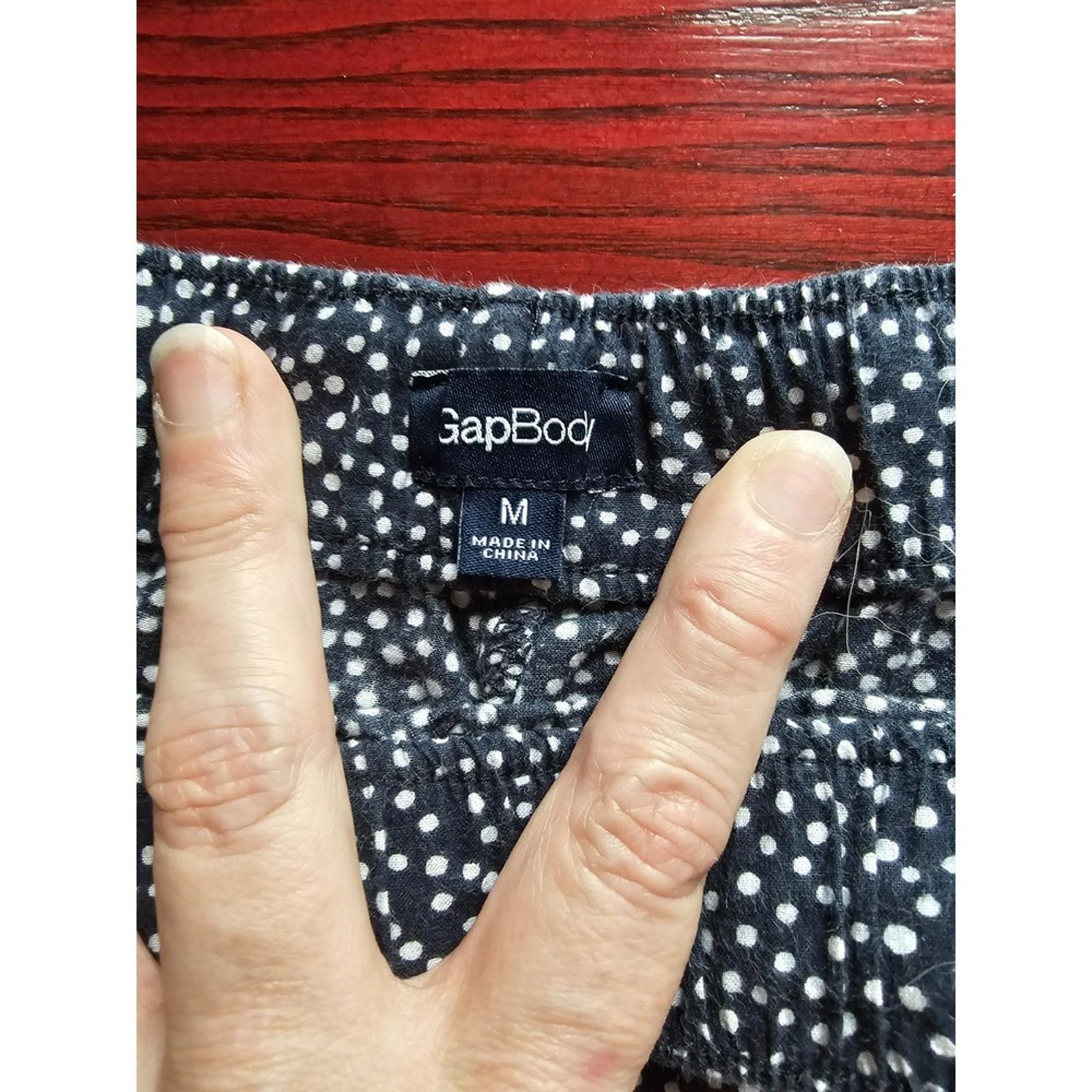 GapBody Navy Lounge Shorts Medium White Polka Dots Drawstring Waist