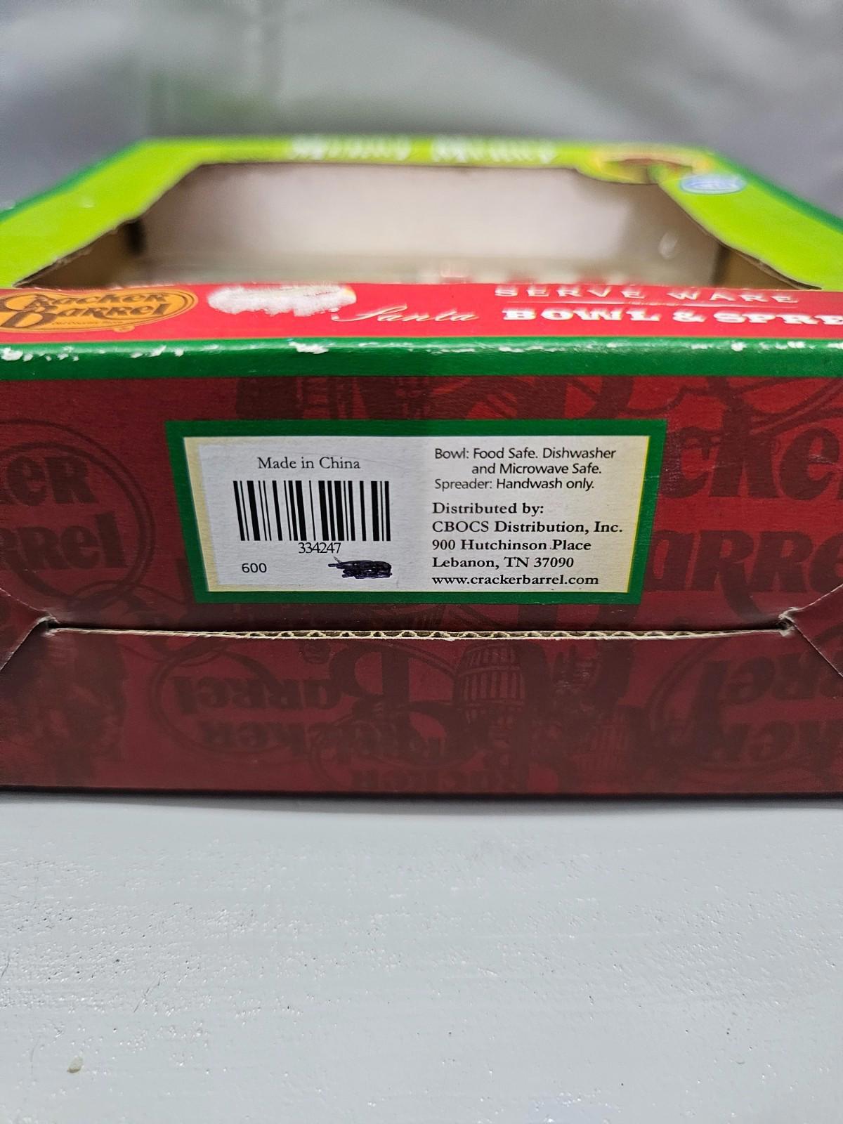 Cracker Barrel Ceramic Snowman Bowl and Stainless-Steel Spreader Still In Box