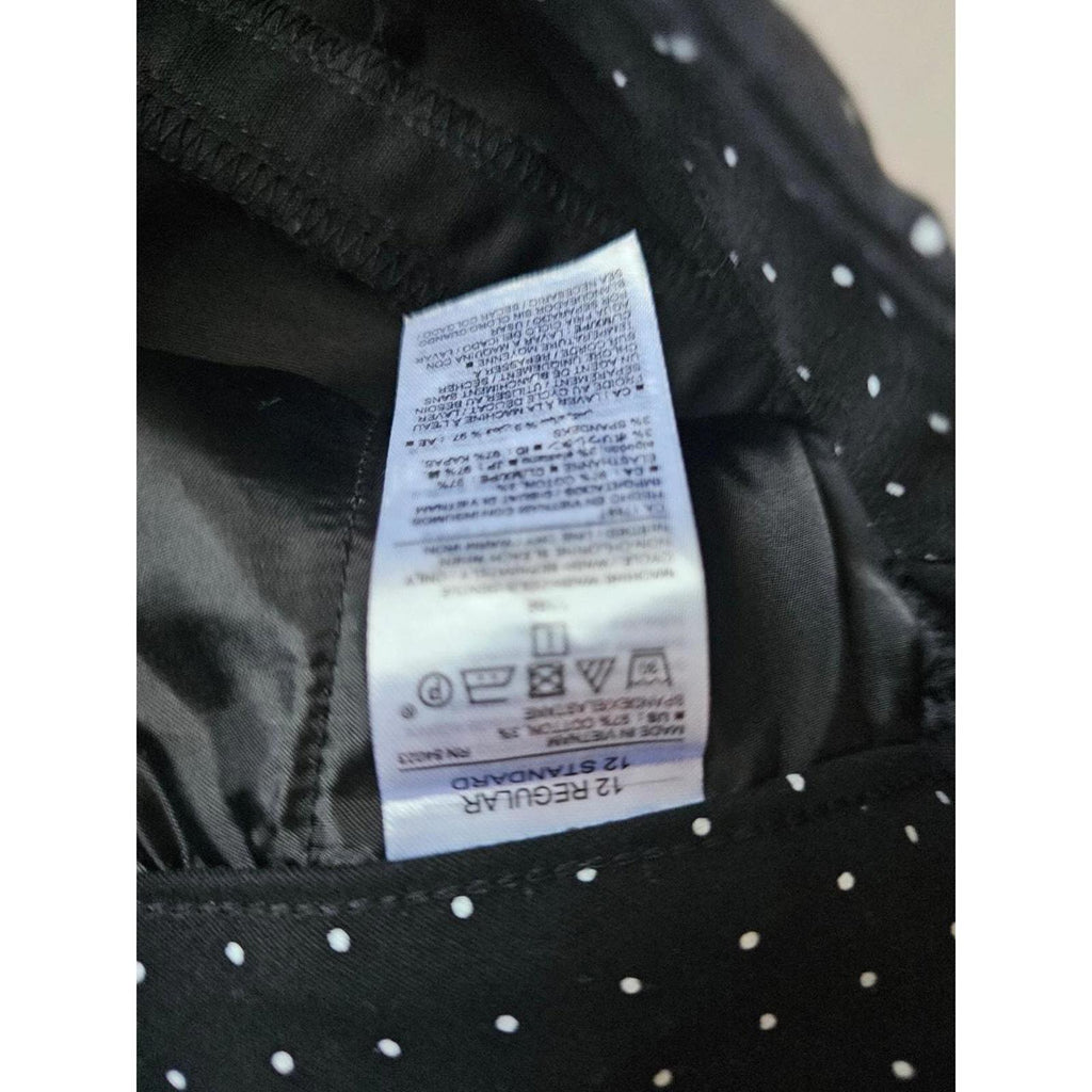 Old Navy Harper Pants Navy Blue Polka Dot Size 12 Stretch Ankle