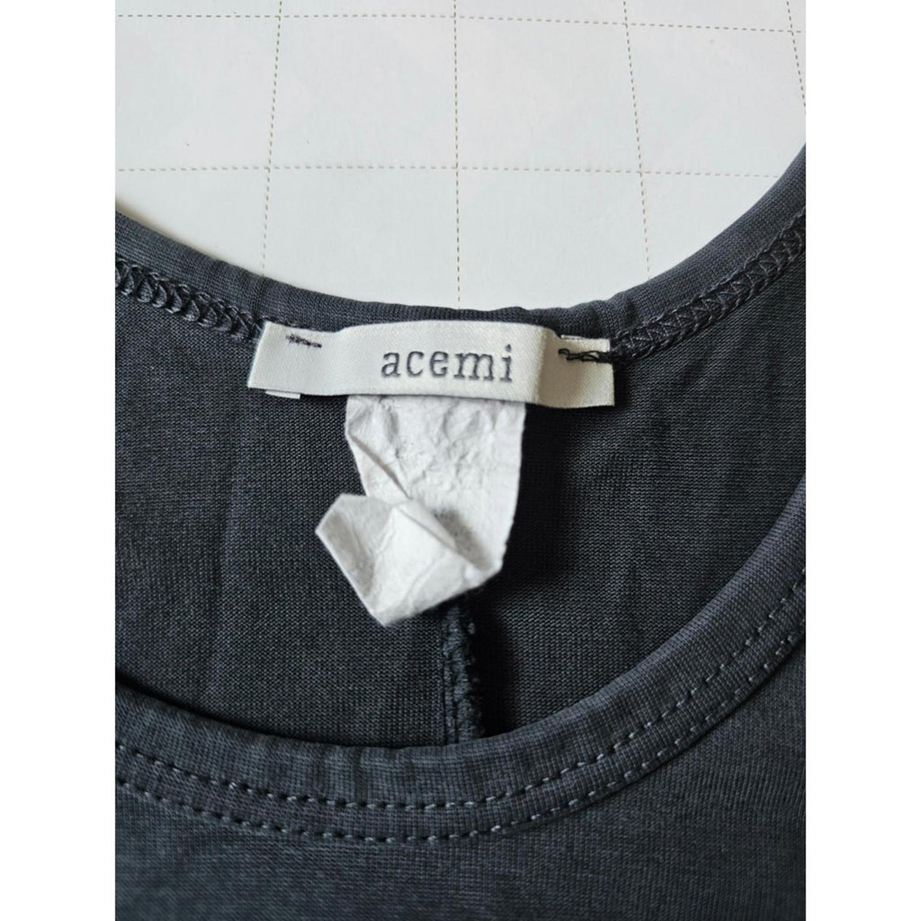 Acemi Gray Cold Shoulder Top Women’s Medium Casual High Low Hem