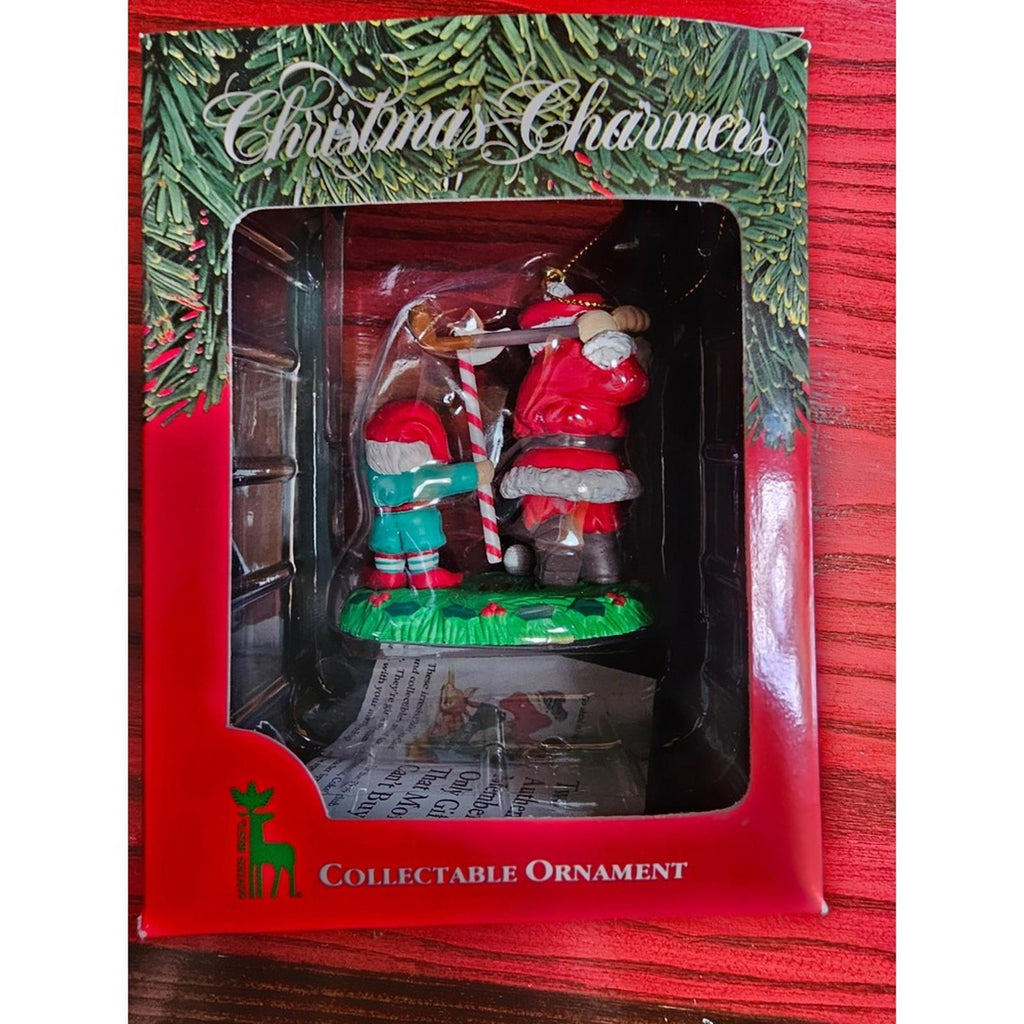 Santas Best Christmas Charmers Ornament Santa Child Candy Cane Golf