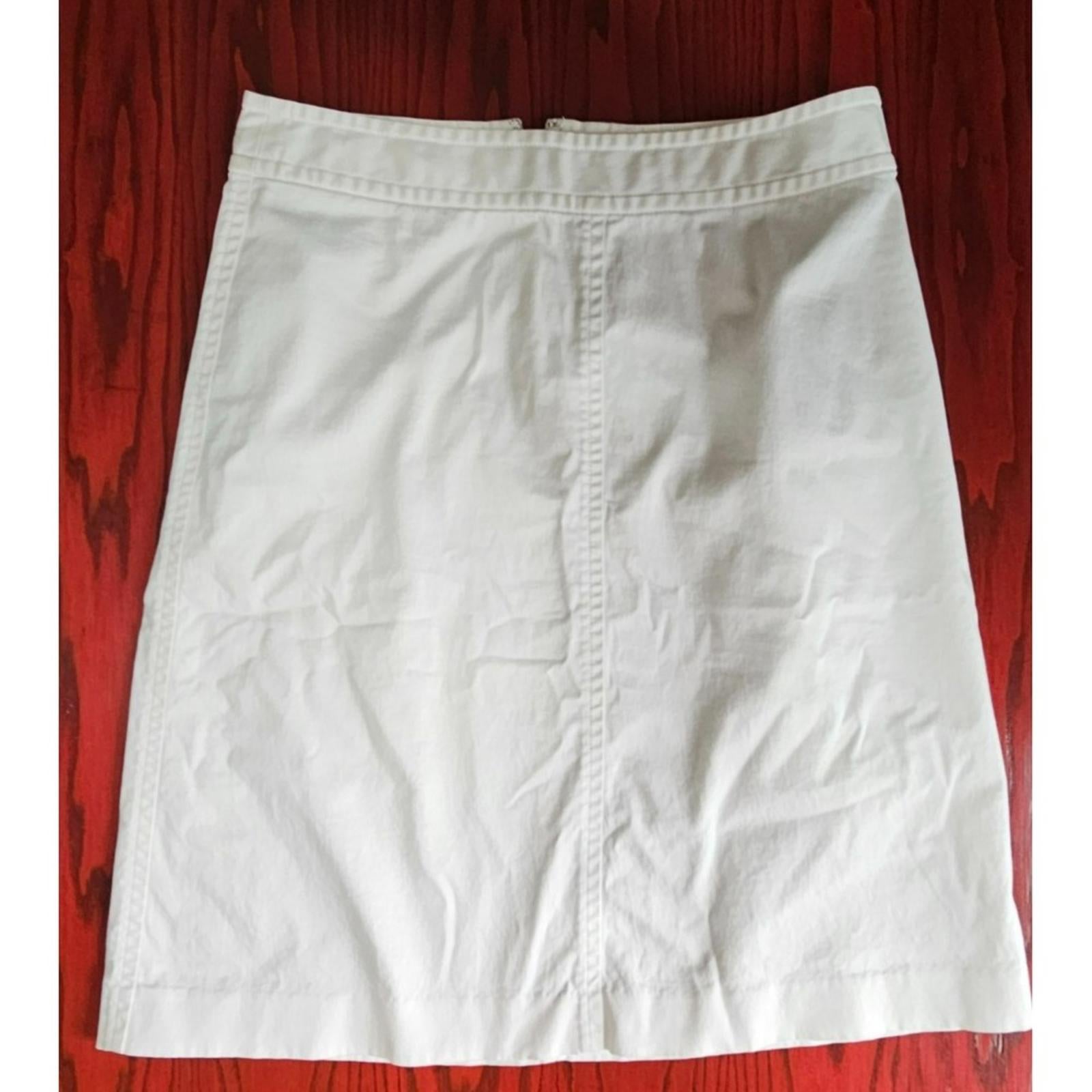 Banana Republic Ivory Stretch Pencil Skirt Size 2 Side Zip Classic