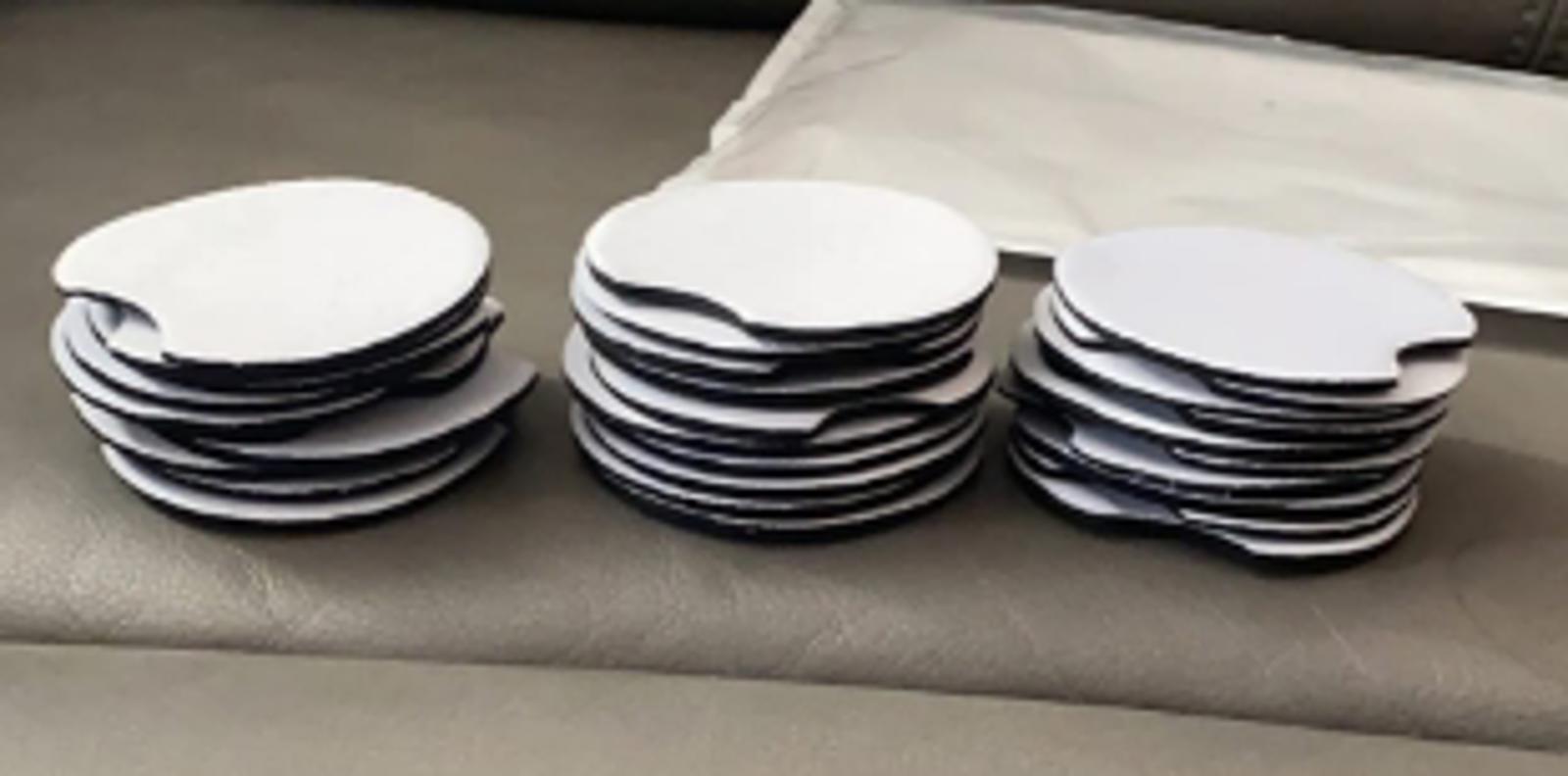 Set of 12 Sublimation Blank Car Coasters – 2.75” Rubber Cup Holder Inserts for DIY Heat Transfer