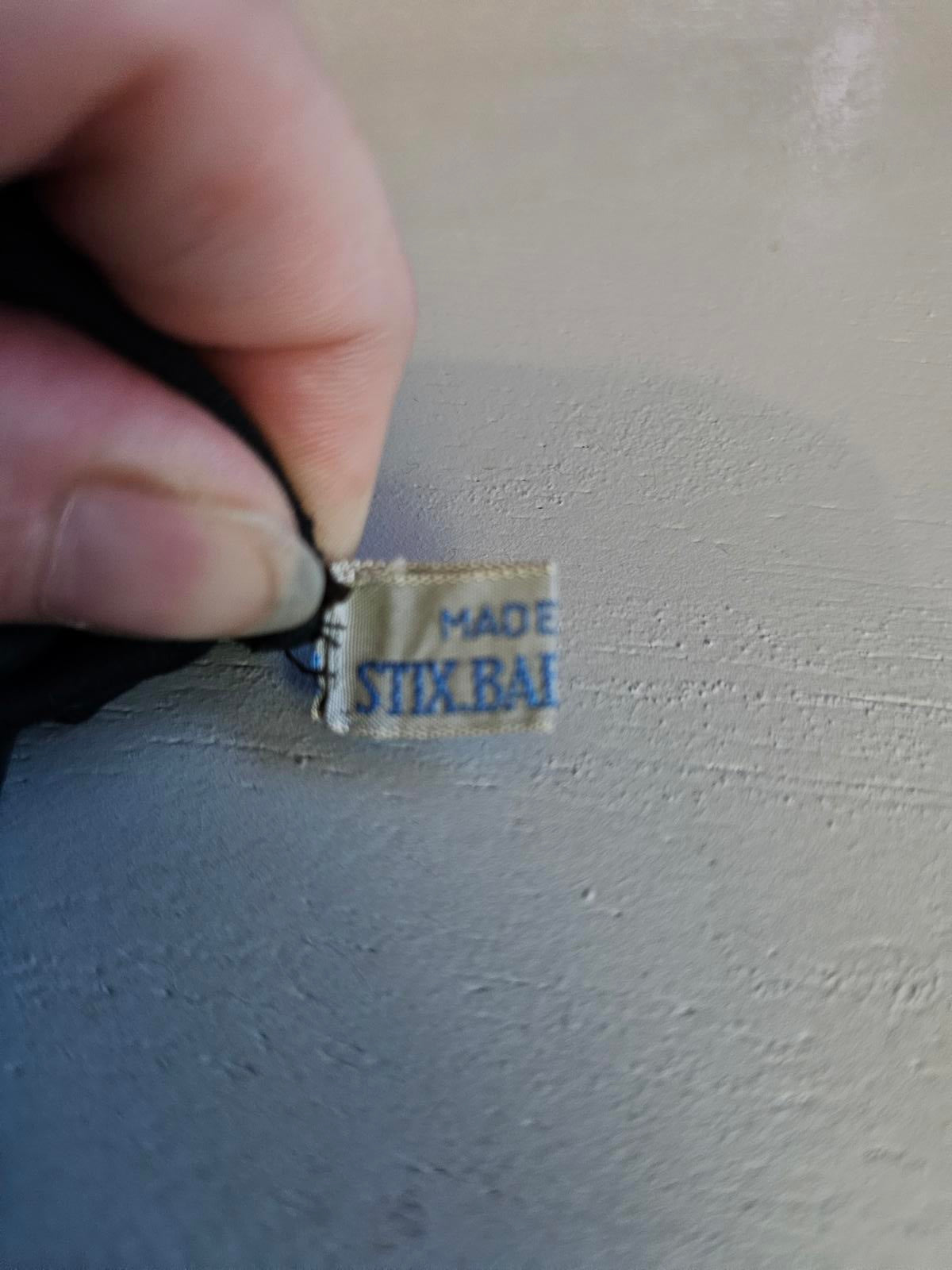 Vintage R & Fuller Black Cotton Dress Gloves Made in Italy Size 7