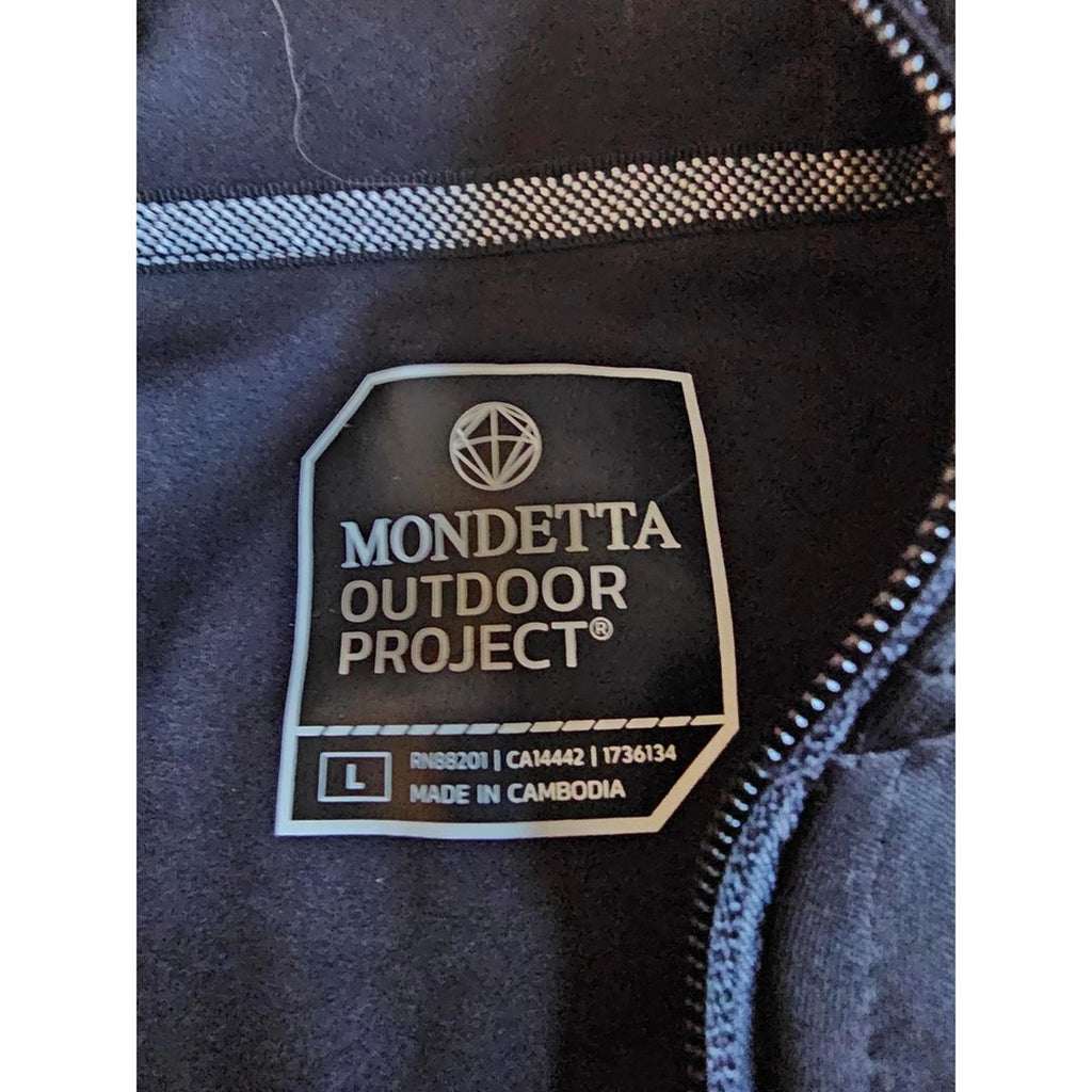 Mondetta Outdoor Project Full-Zip Black Hooded Jacket Men’s Large Pockets